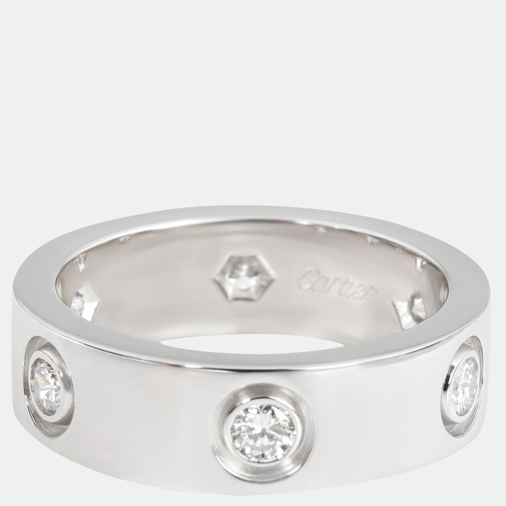 

Cartier Love Diamond Ring in 18kt White Gold 0.46 CTW Ring size EU 50