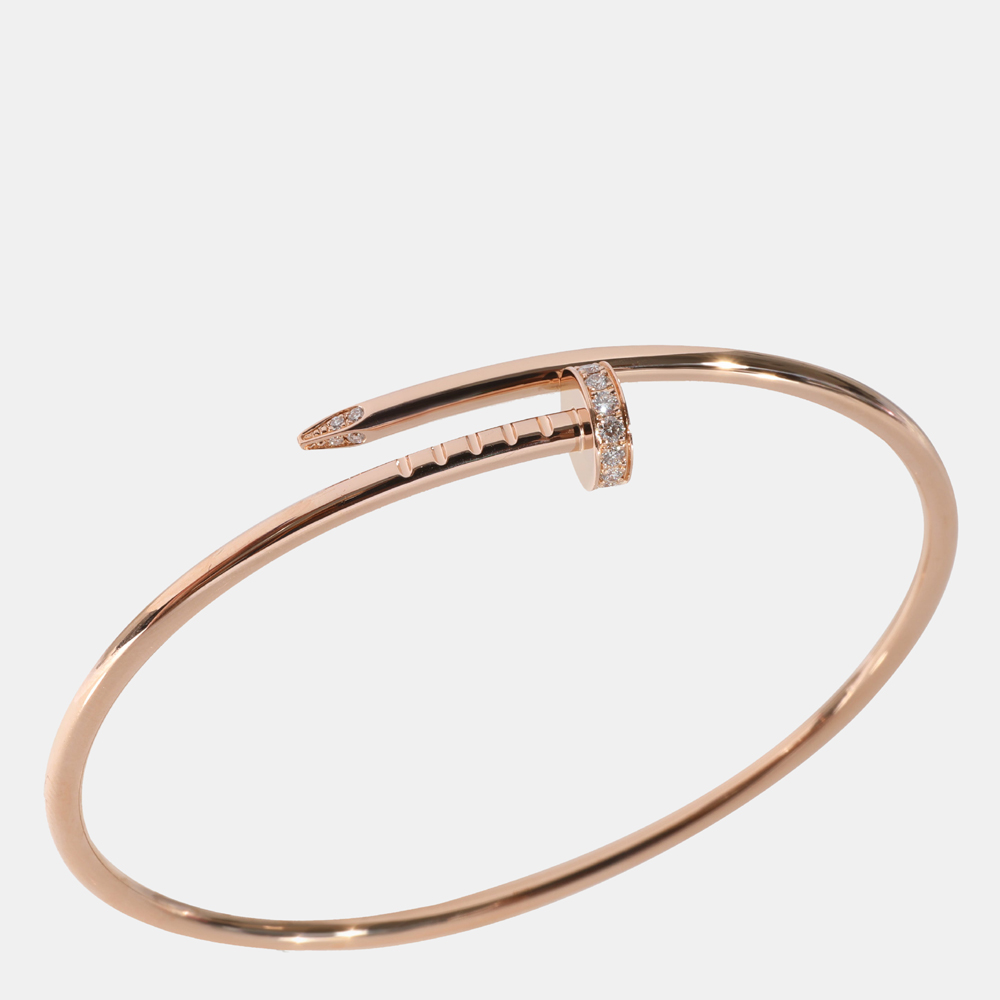 

Cartier Juste Un Clou Diamond Bracelet in 18k Rose Gold 0.18 CTW