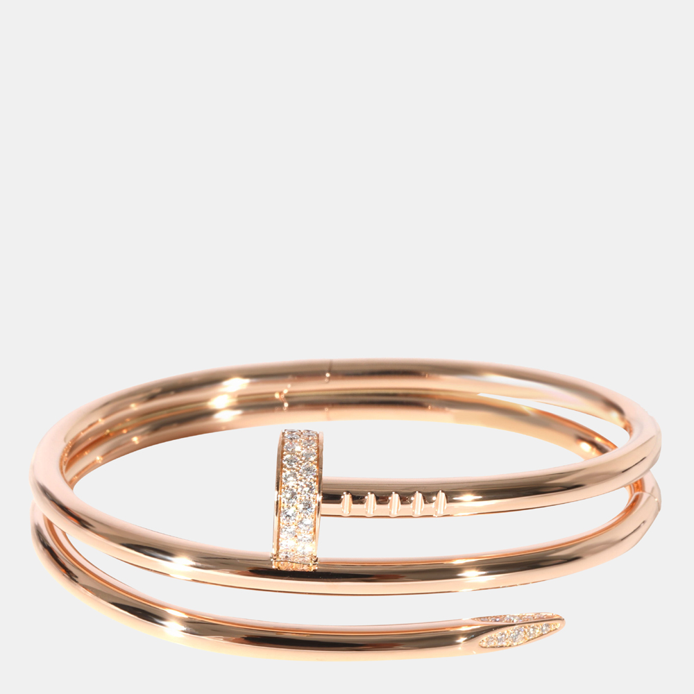 

Cartier Juste Un Clou Diamond Double Bracelet in 18k Rose Gold 0.51 CTW