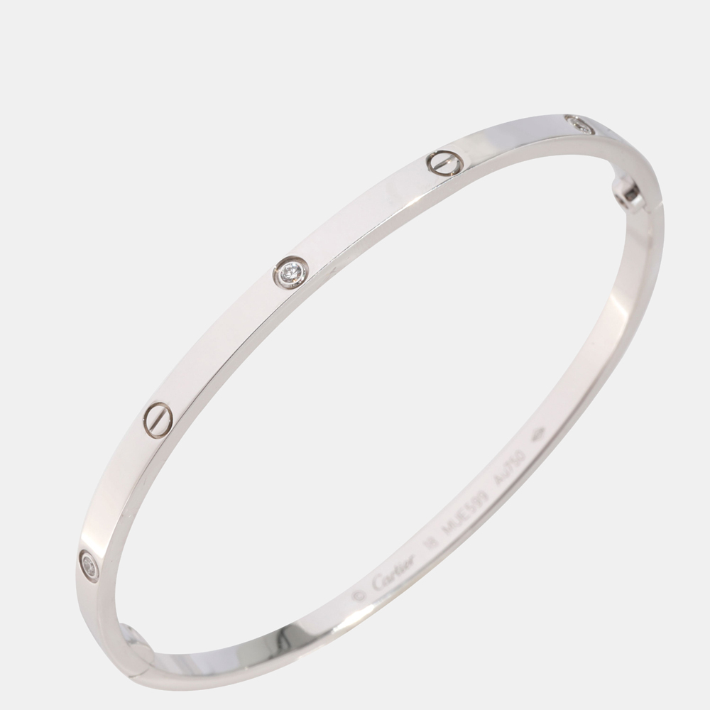 

Cartier Love Diamond Bracelet in 18k White Gold 0.15 CTW