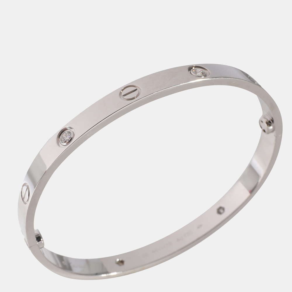 

Cartier Love Diamond Bracelet in 18k White Gold 0.42 CTW