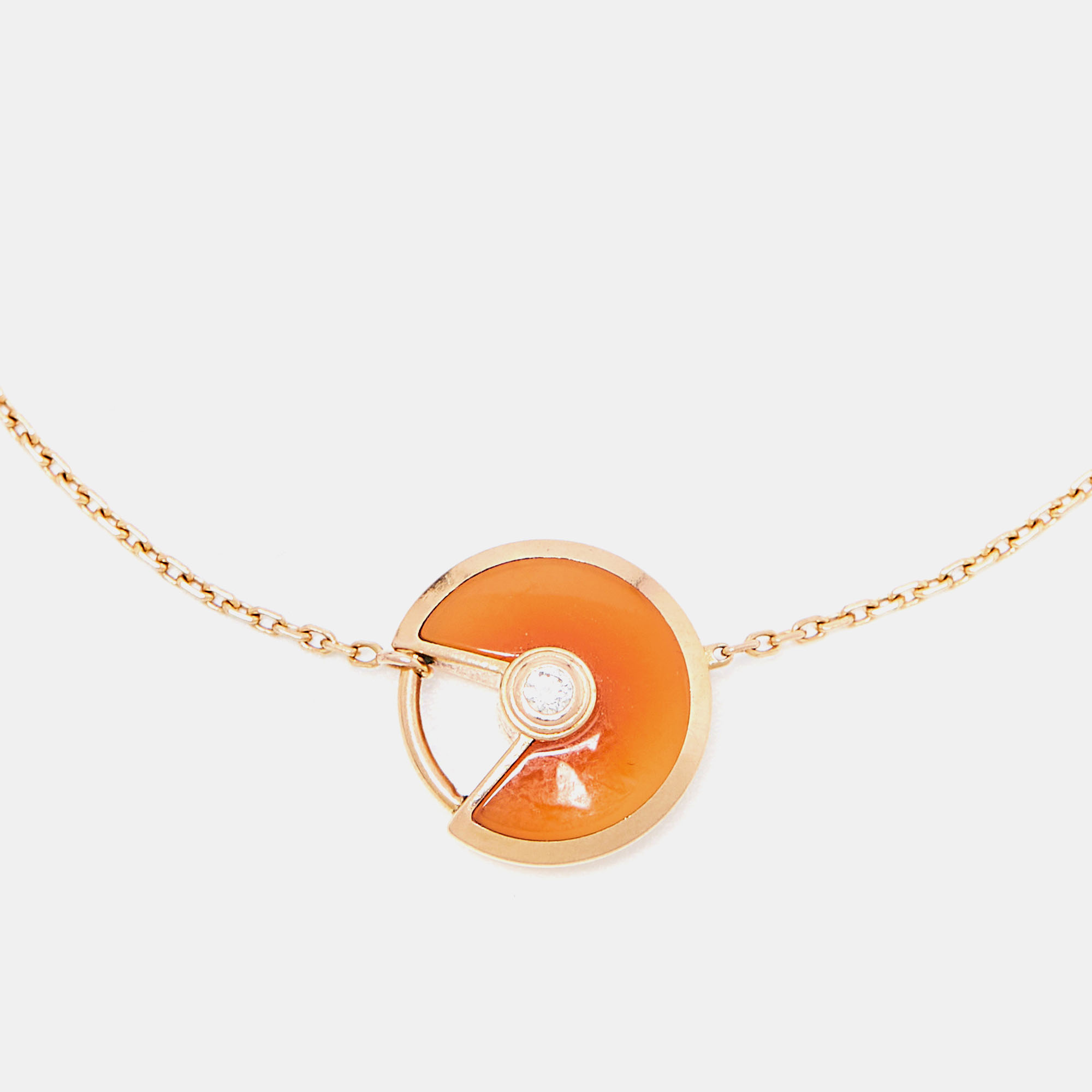 

Cartier Amulette De Cartier Carnelian Diamond 18k Rose Gold  Model Bracelet