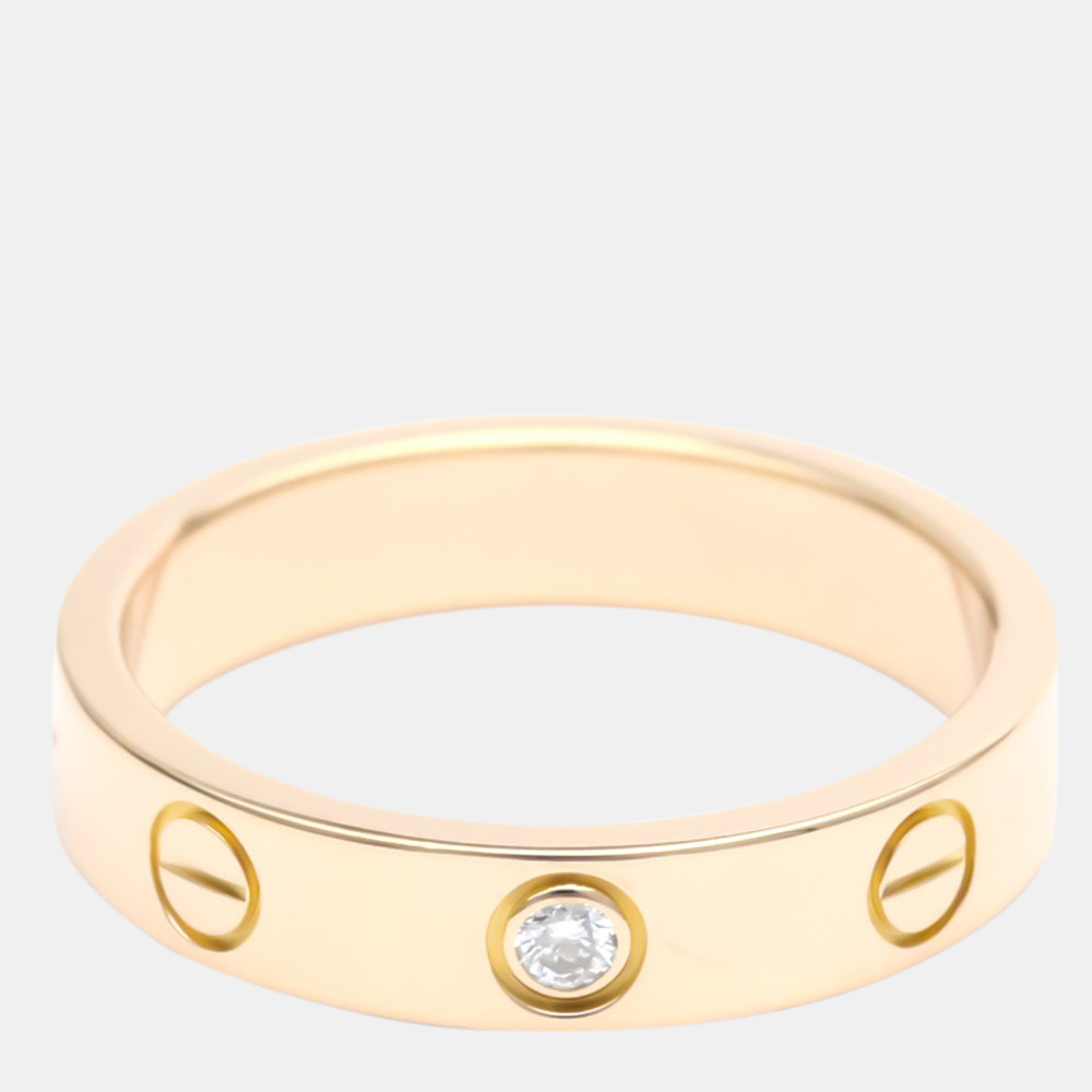 

Cartier Love 18K Rose Gold Diamond Ring EU 51