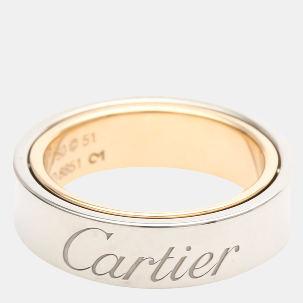 

Cartier Astro Love 18K White Gold Rose Gold Ring EU 51