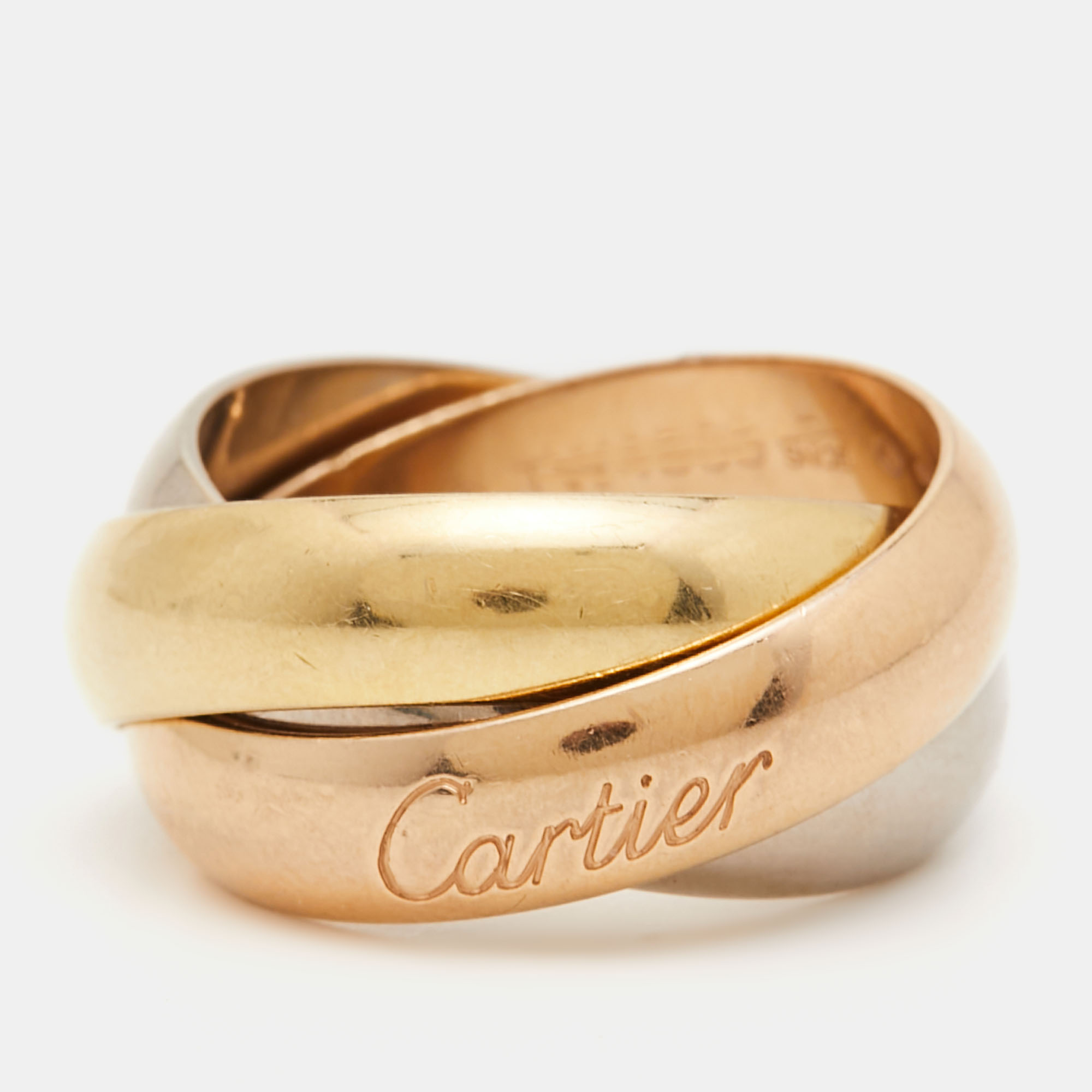 

Cartier Trinity 18k Three Tone Gold Large Model Rolling Ring Size