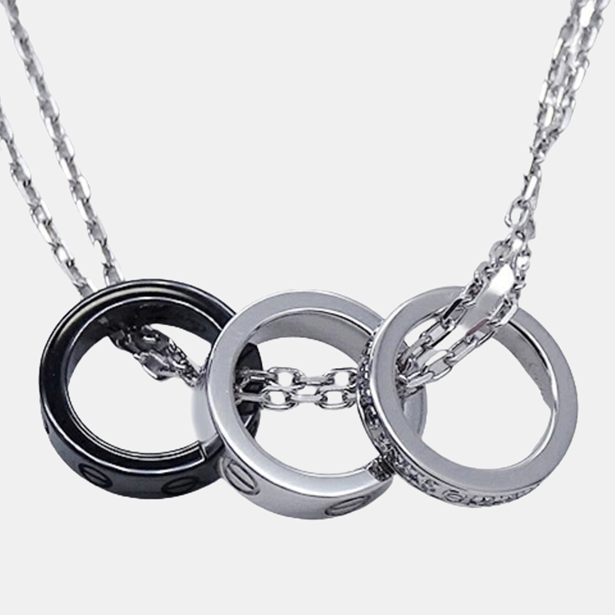 

Cartier Love 18K White Gold Diamond Ceramic Necklace
