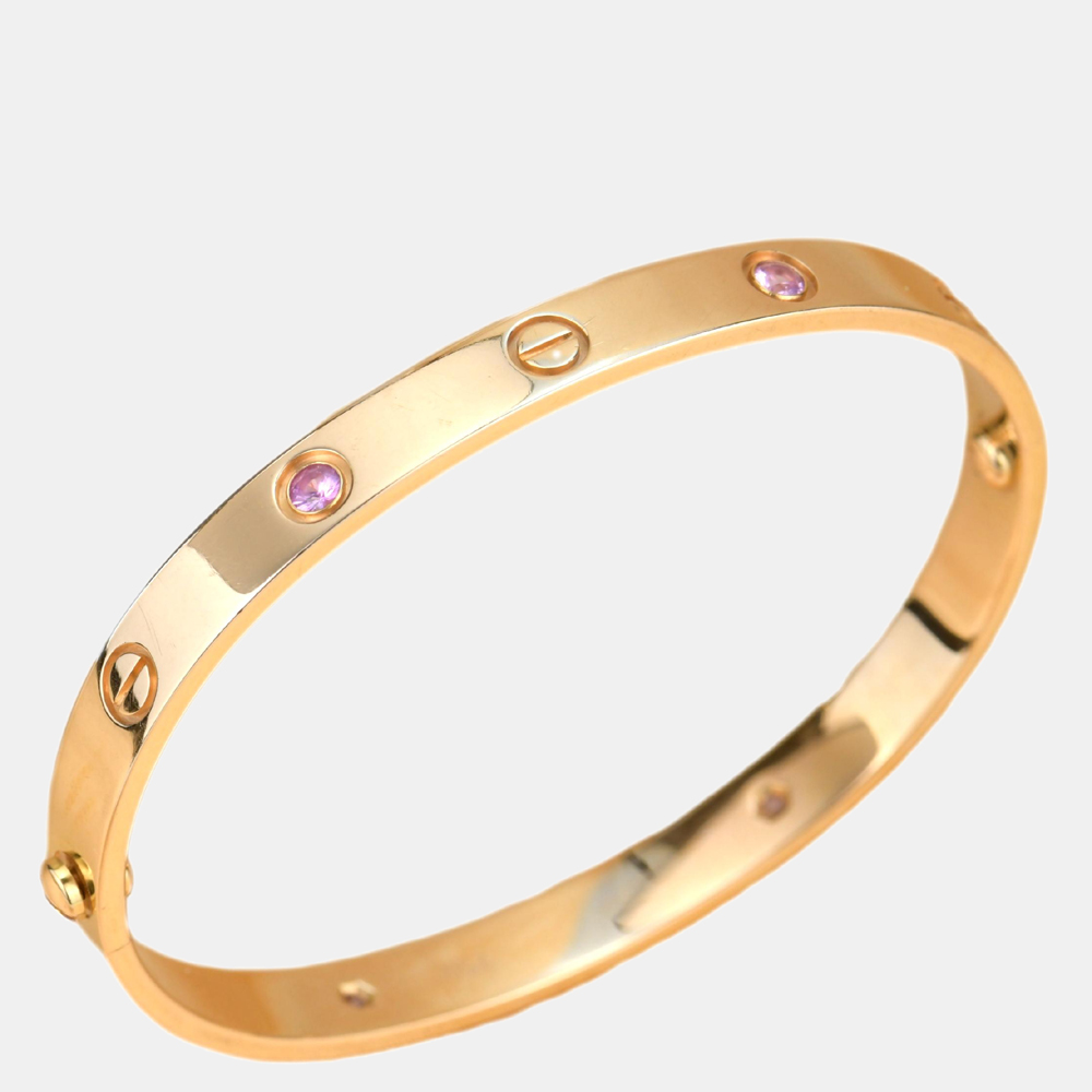 

Cartier 4 Pink Sapphire Love Bracelet In Rose Gold Size