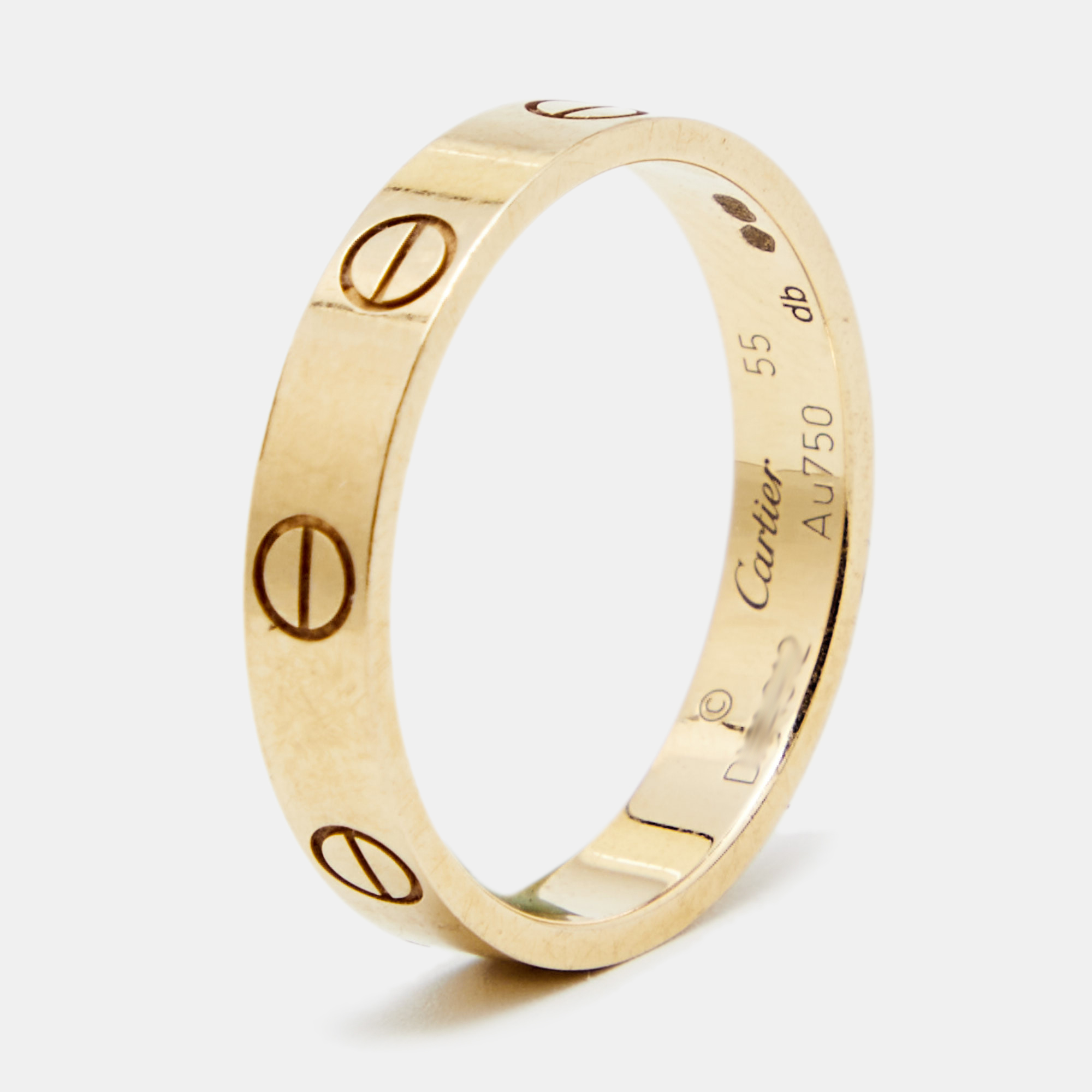 Pre Owned Cartier Love 18k Yellow Gold Wedding Band Ring Size 55