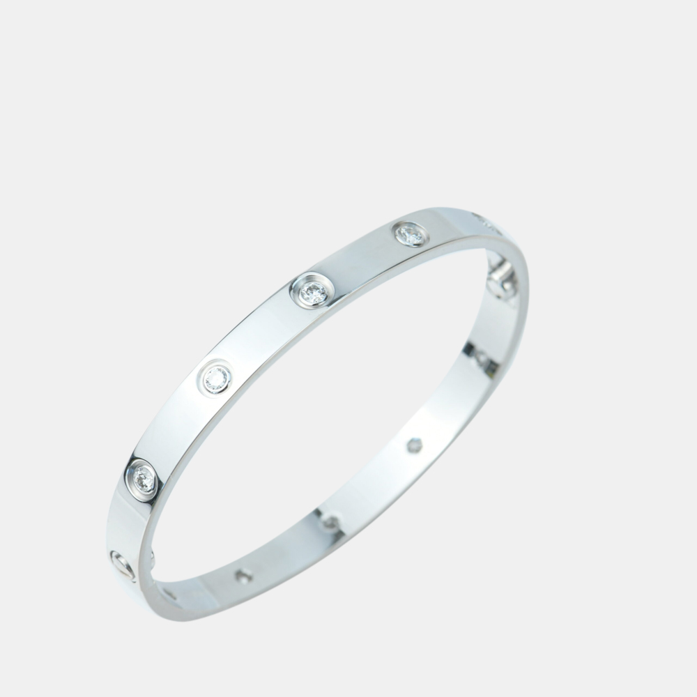 

Cartier Love 18K White Gold Diamond Bracelet 17