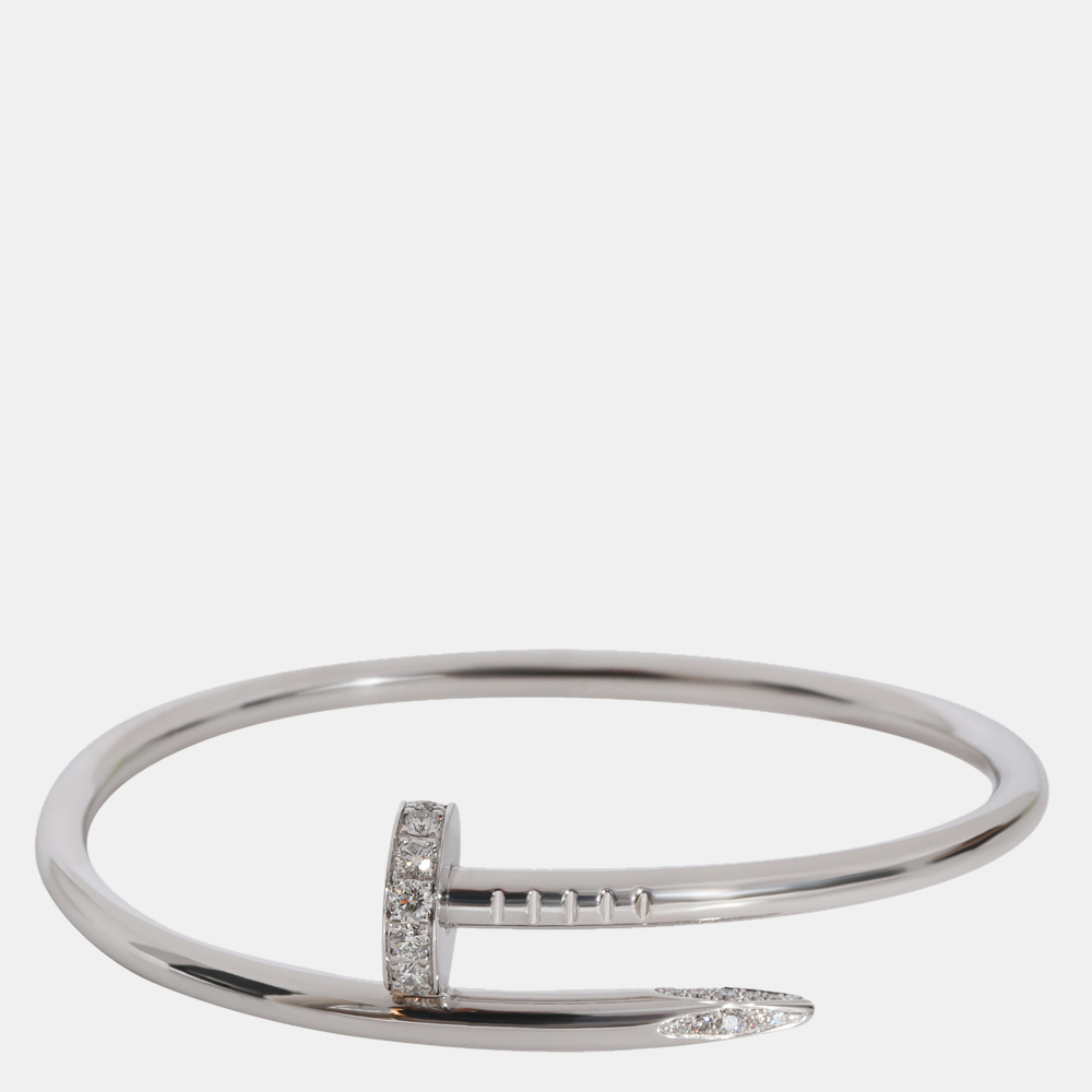 

Cartier Juste Un Clou Diamond Bracelet in 18k White Gold 0.58 CTW