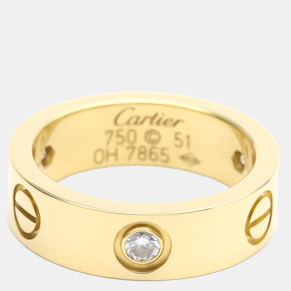 

Cartier Love 18K Yellow Gold Diamond Ring EU 51