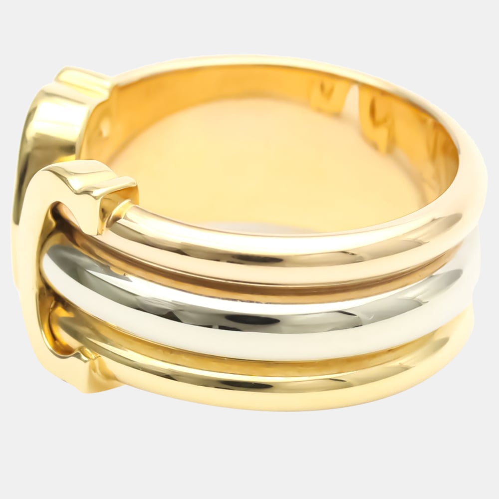 

Cartier C De Cartier Trinity 18K Yellow Rose and White Gold Ring EU 52