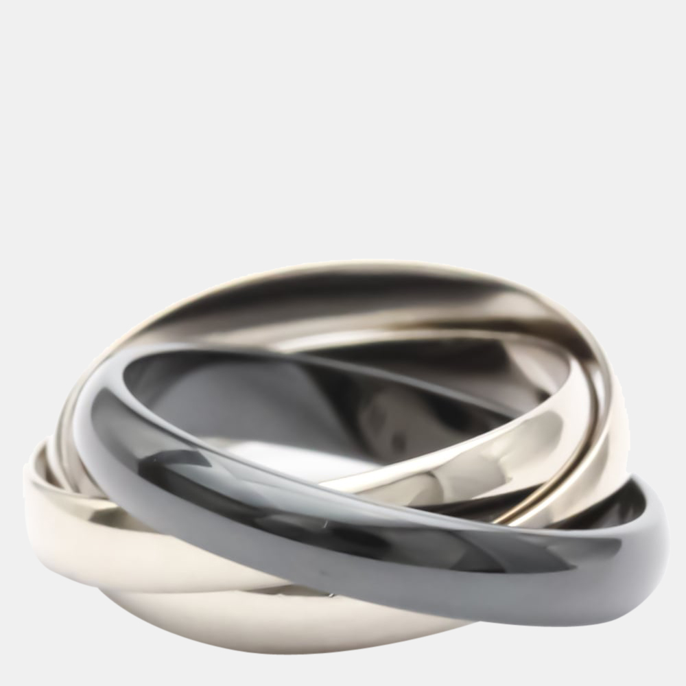 

Cartier Trinity 18K White Gold Ceramic Ring EU 54