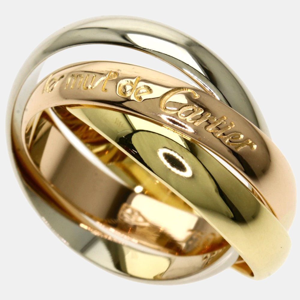 

Cartier Les Must De Cartier Trinity 18K Yellow Rose and White Gold Ring EU 50