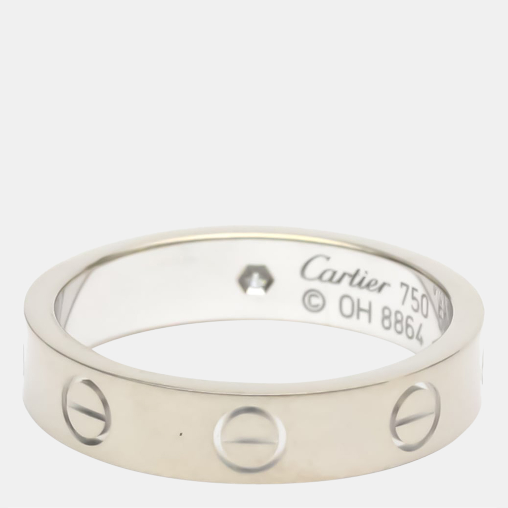 

Cartier Love 18K White Gold Diamond Rings EU 50