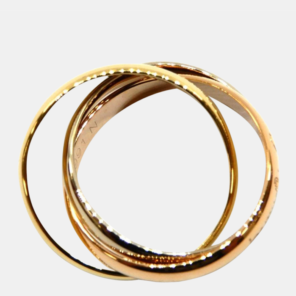 

Cartier Trinity 18K Yellow Rose and White Gold Ring EU 54