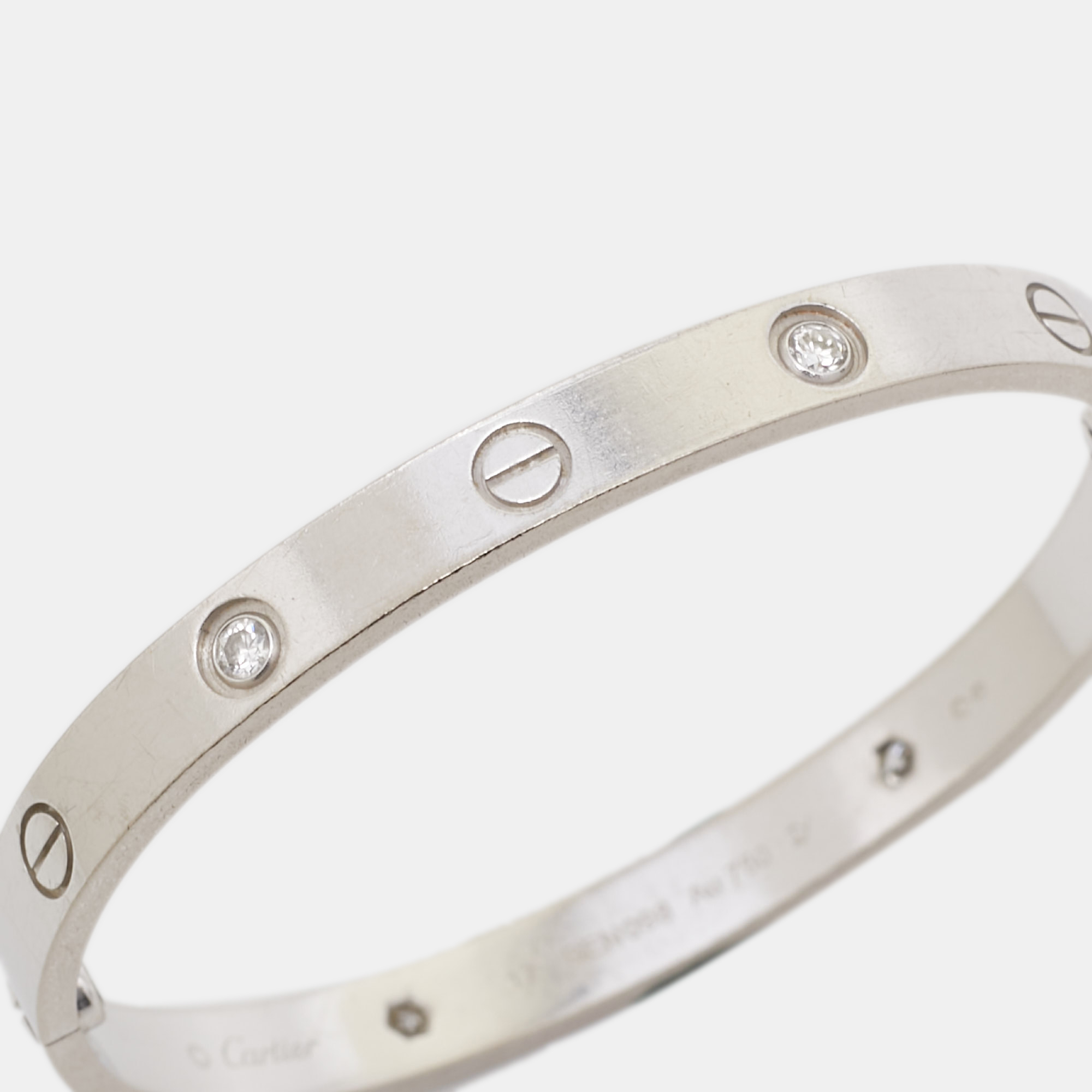 

Cartier Love Diamond 18k White Gold Bangle Bracelet 17