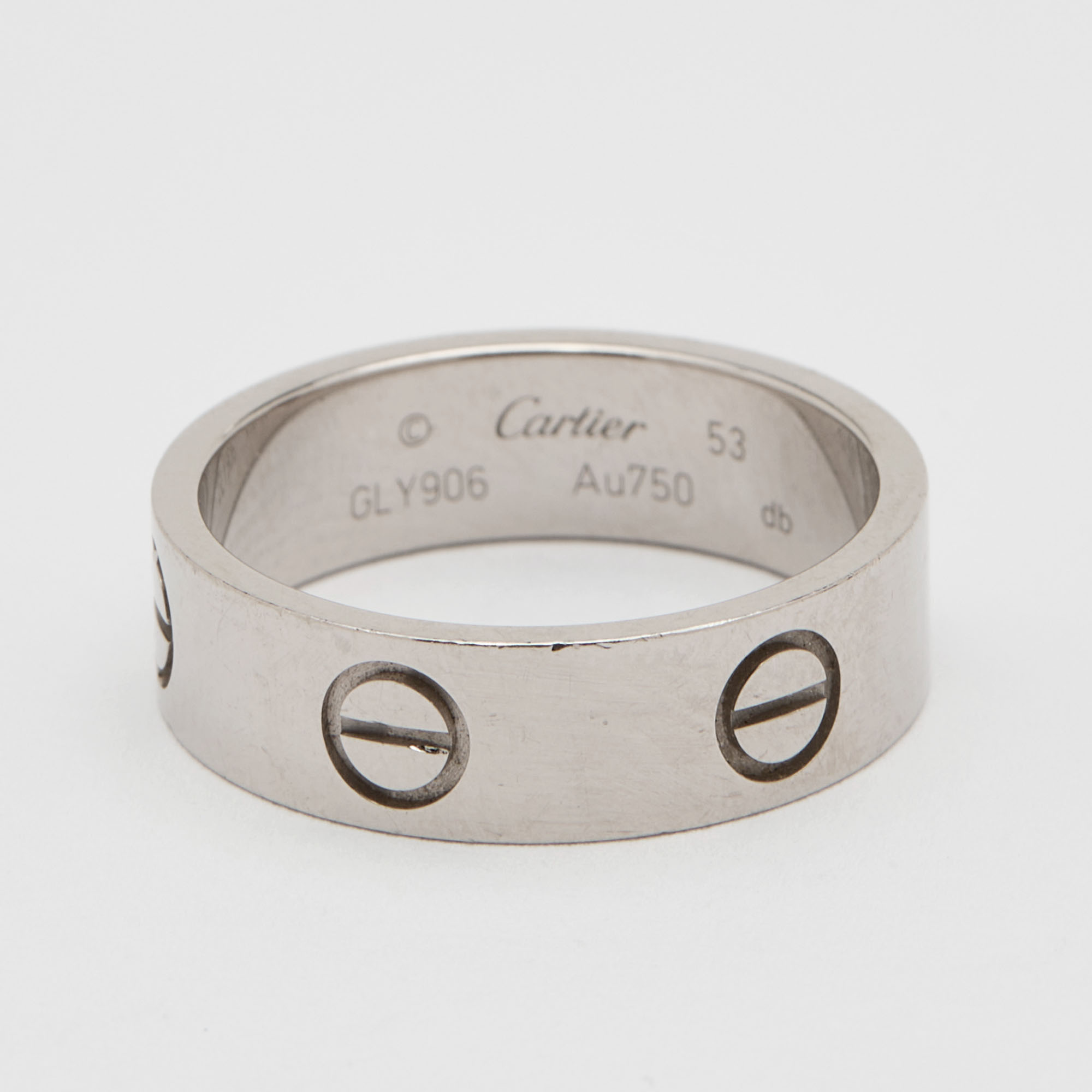 

Cartier Love 18k White Gold Band Ring Size