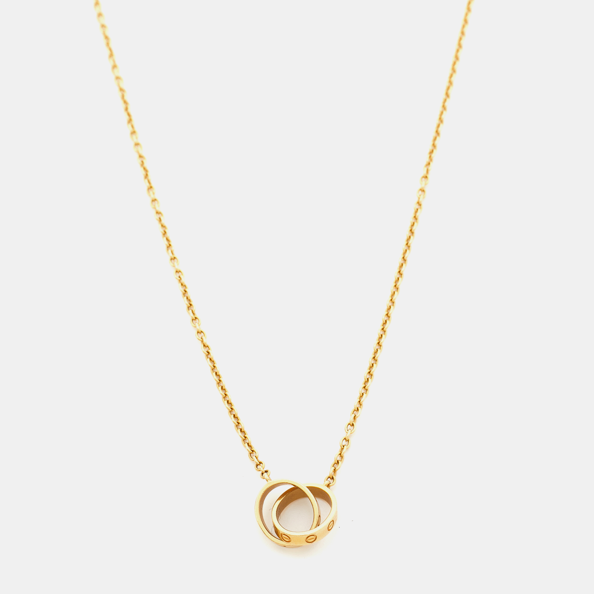 Pre-owned Cartier Love Interlocking Loop 18k Yellow Gold Chain Necklace ...