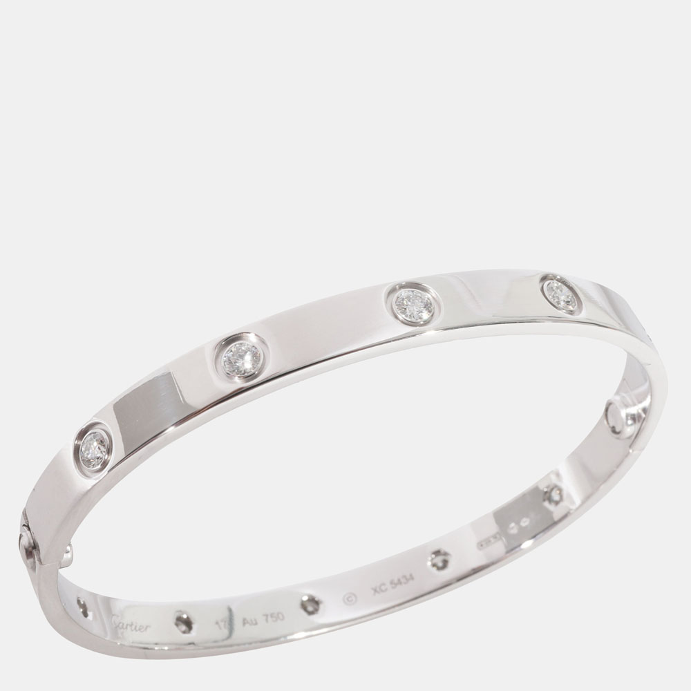 

Cartier Love Diamond Bracelet in 18k White Gold 0.96 CTW