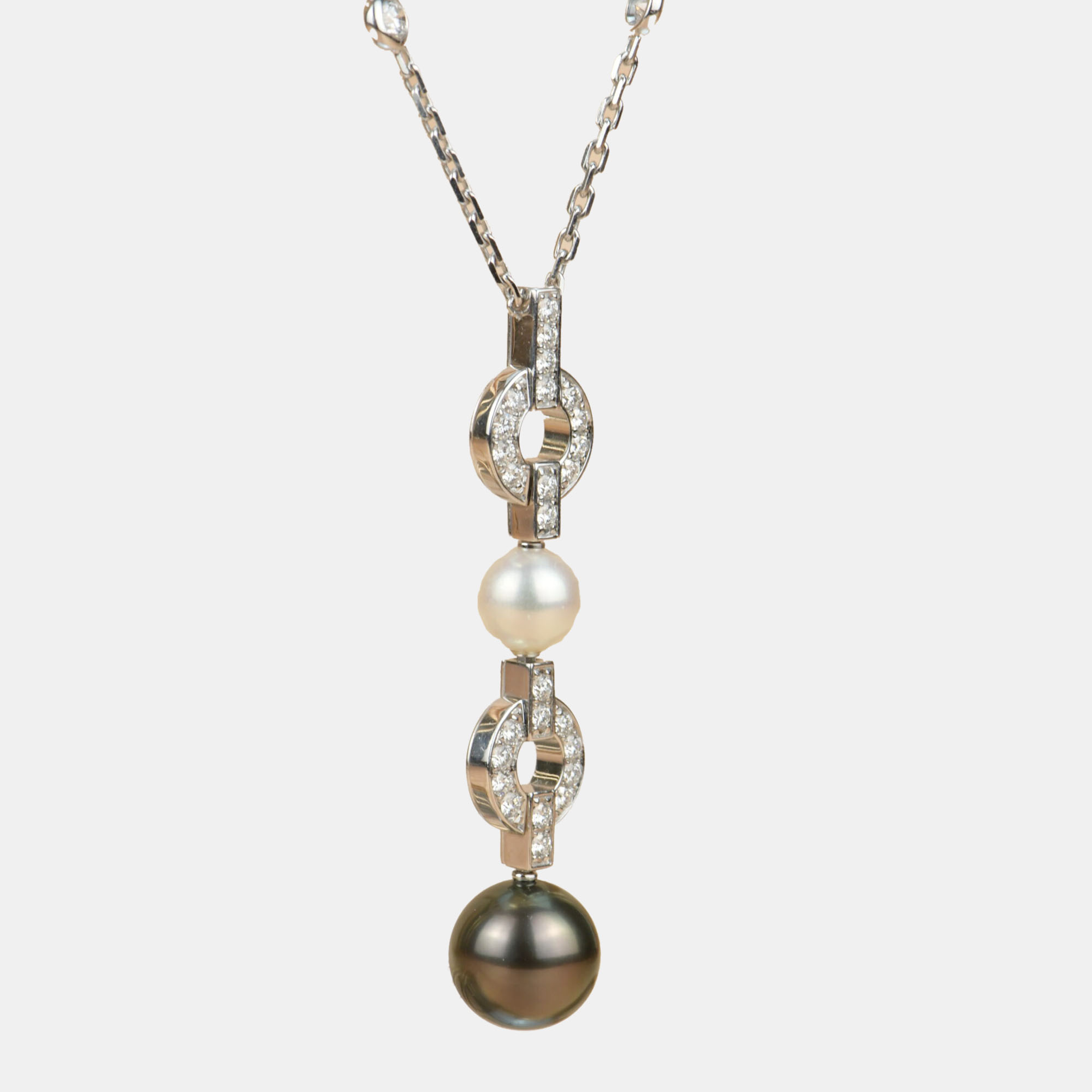 

Cartier Himalia 18K White Gold Diamond Pearl Drop Necklace