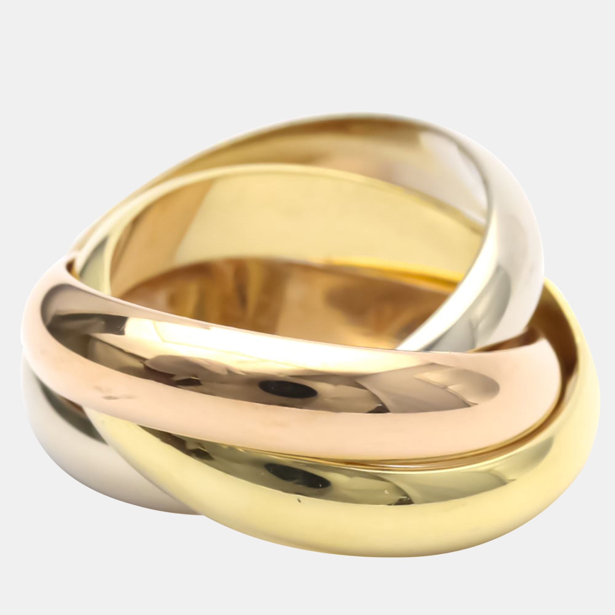 

Cartier Trinity 18K Yellow Rose and White Gold Ring EU 50