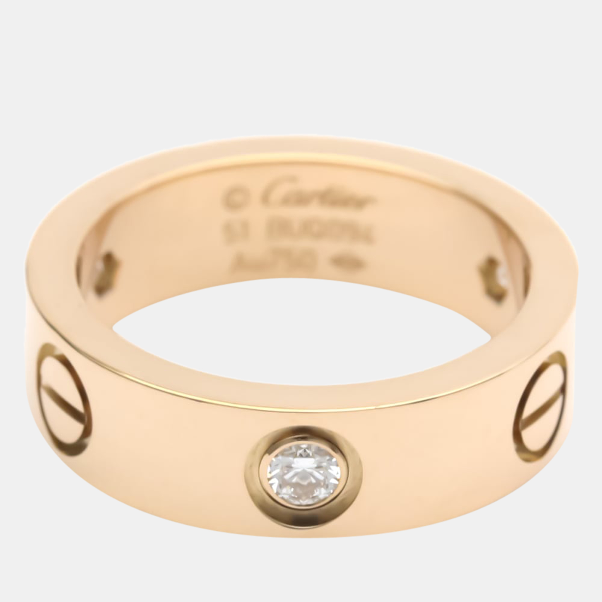 

Cartier Love 18K Rose Gold Diamond Ring EU 51