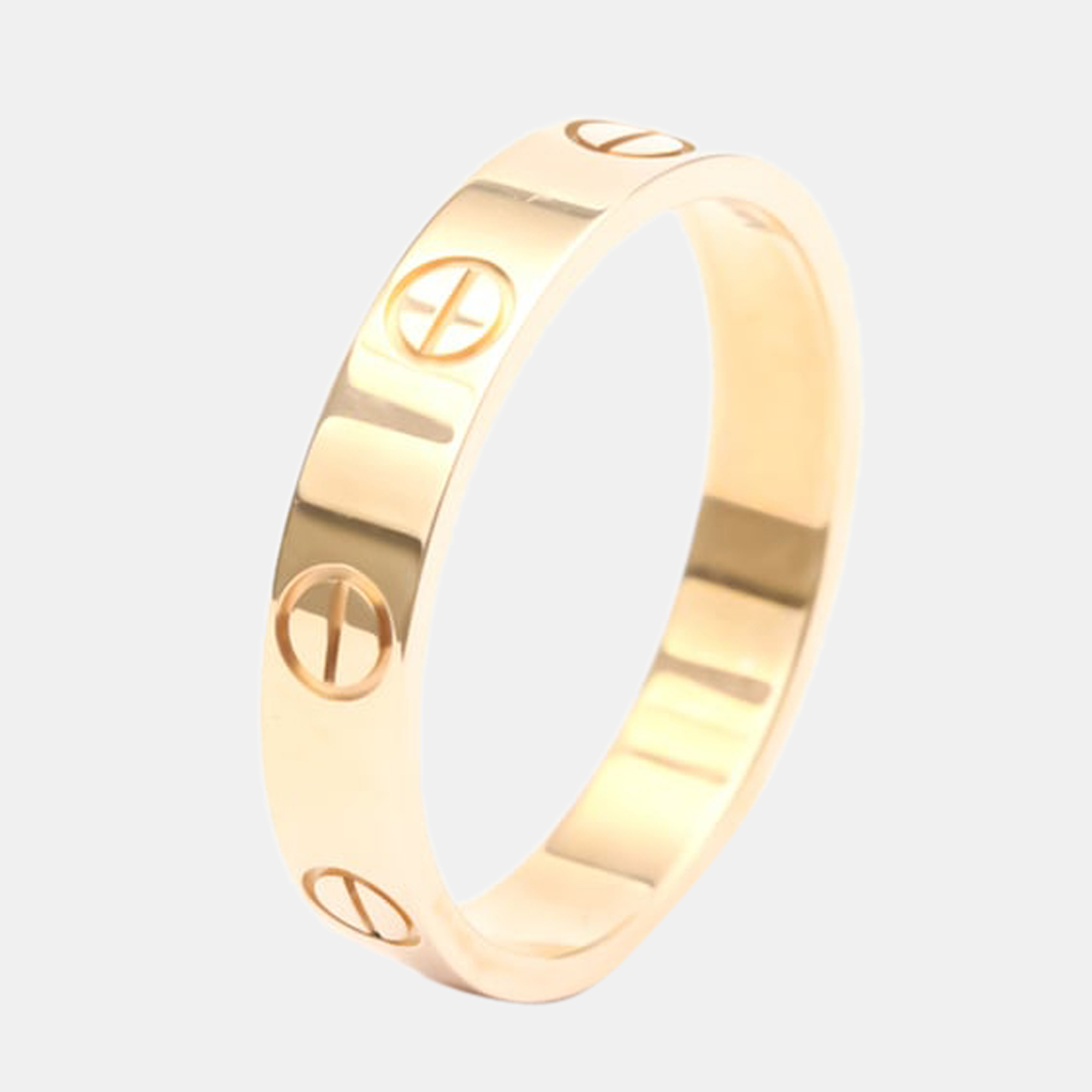 مملوكة مسبقًا Cartier Love 18K Rose Gold Ring EU 53