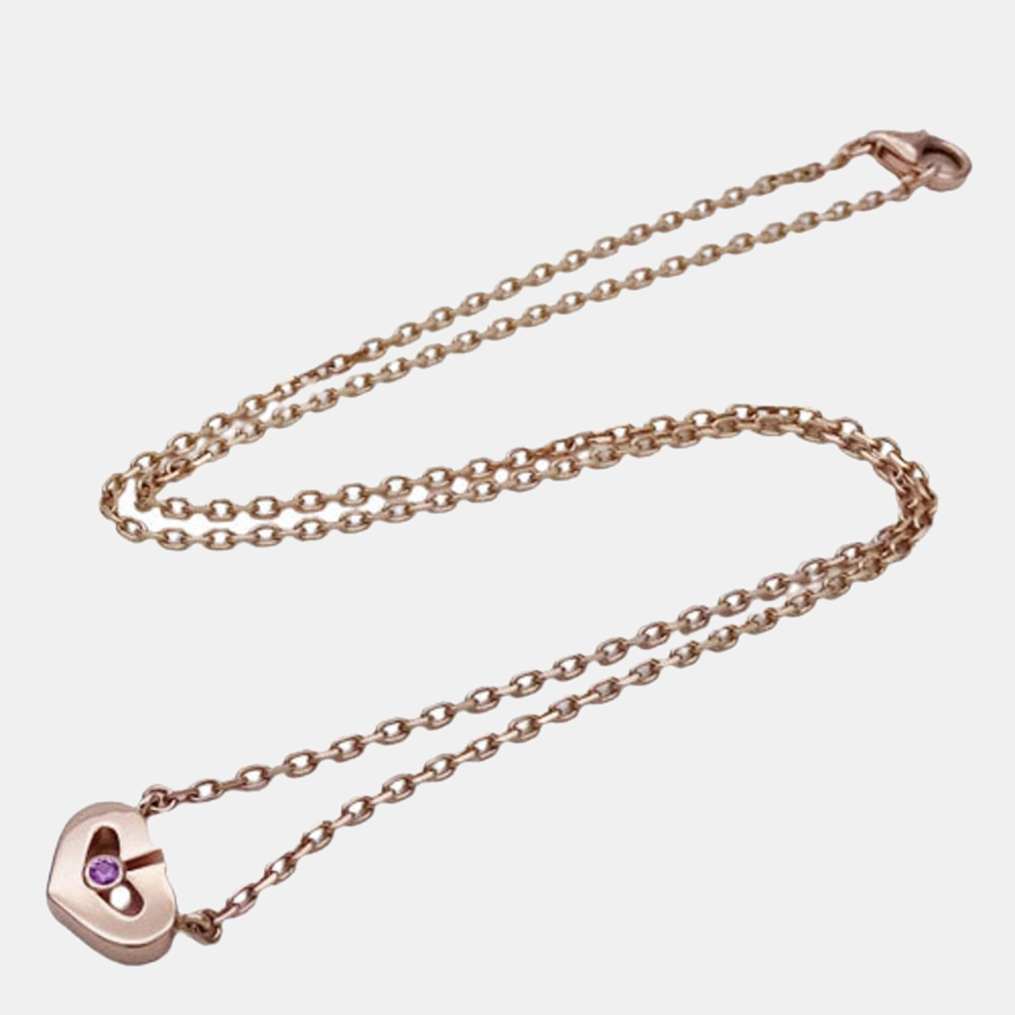 

Cartier Heart C 18K Rose Gold Sappire Necklace