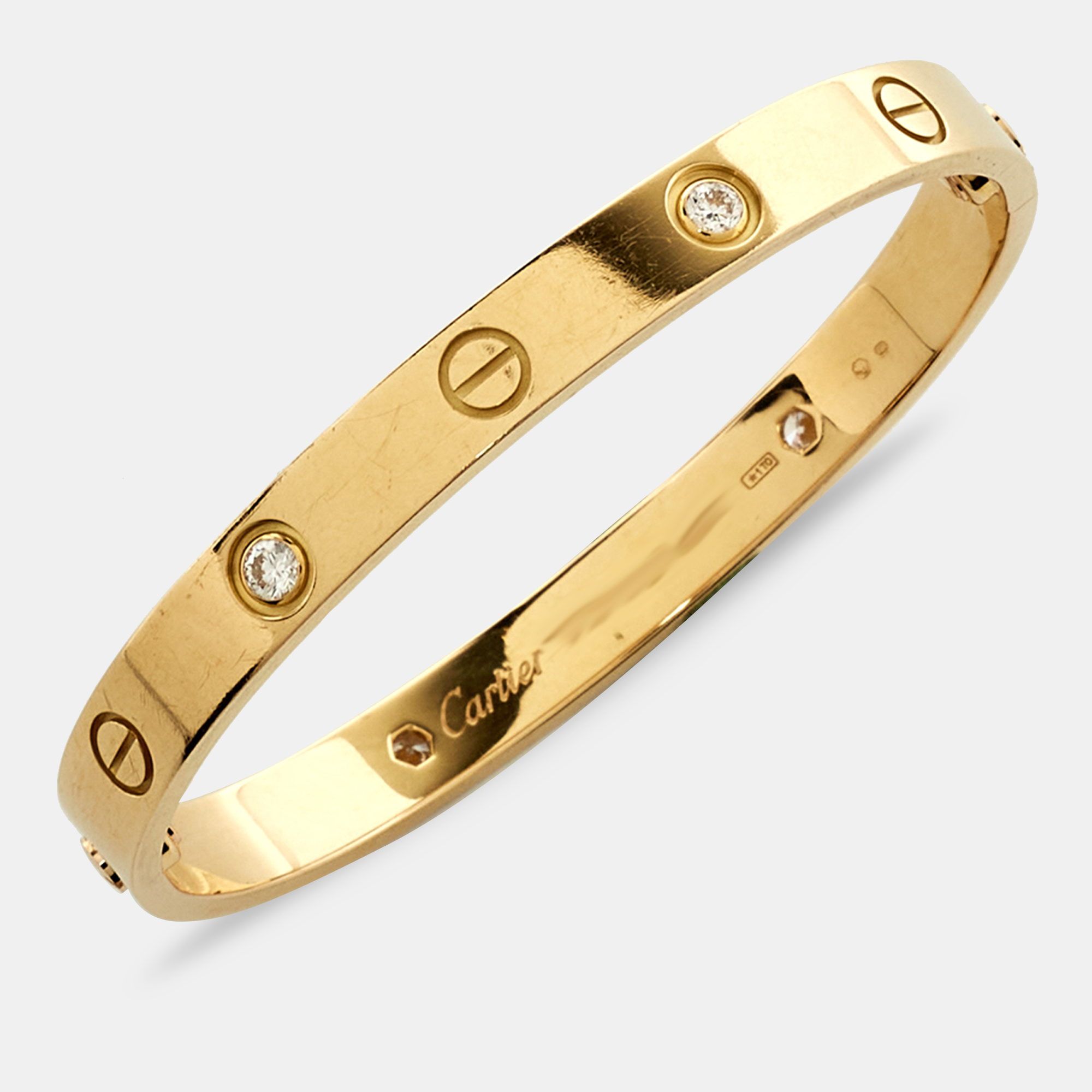 

Cartier Love 4 Diamonds 18k Yellow Gold Bracelet 16