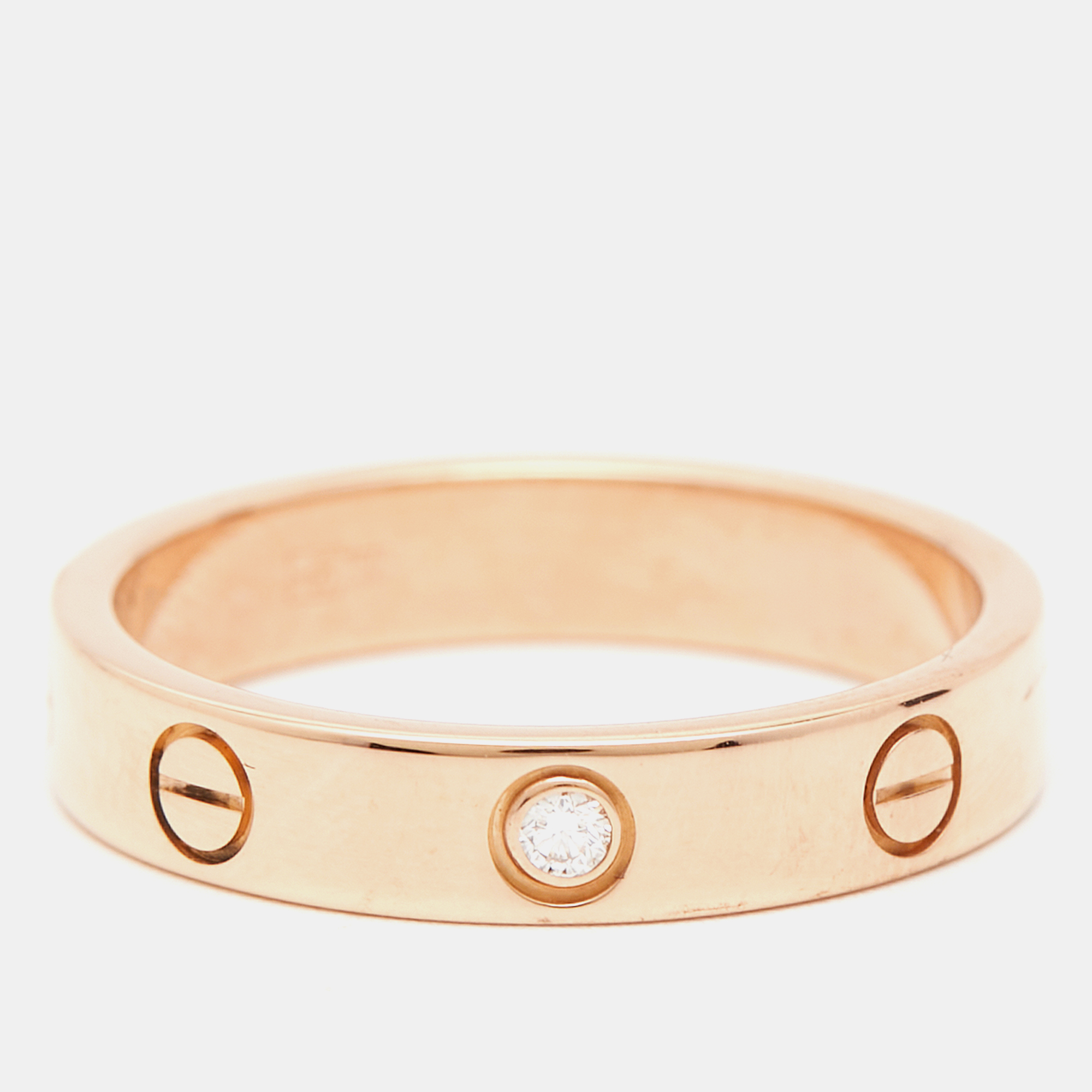 

Cartier Love 1 Diamond 18k Rose Gold Wedding Band Ring Size