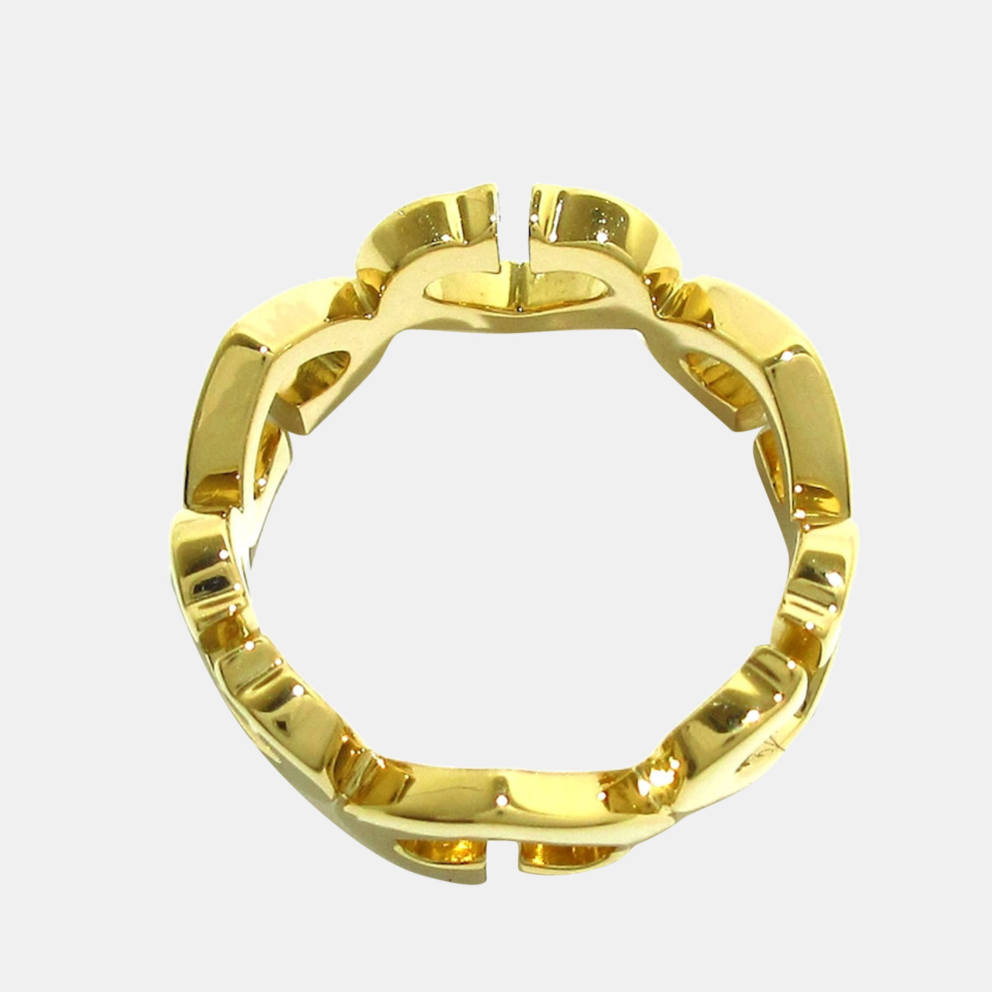 Pre-owned Cartier Heart C 18k Yellow Gold Diamond Ring Eu 51