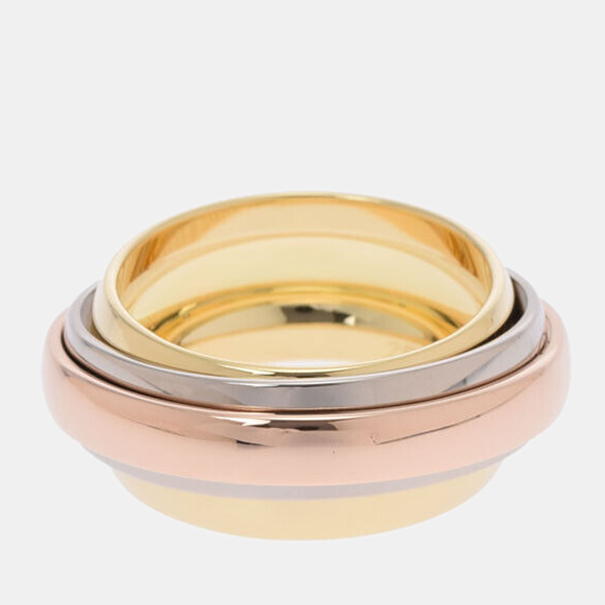

Cartier Trinity Essence 2002 X'Mas Limited Edition 18K Yellow Rose and White Gold Ring EU 53