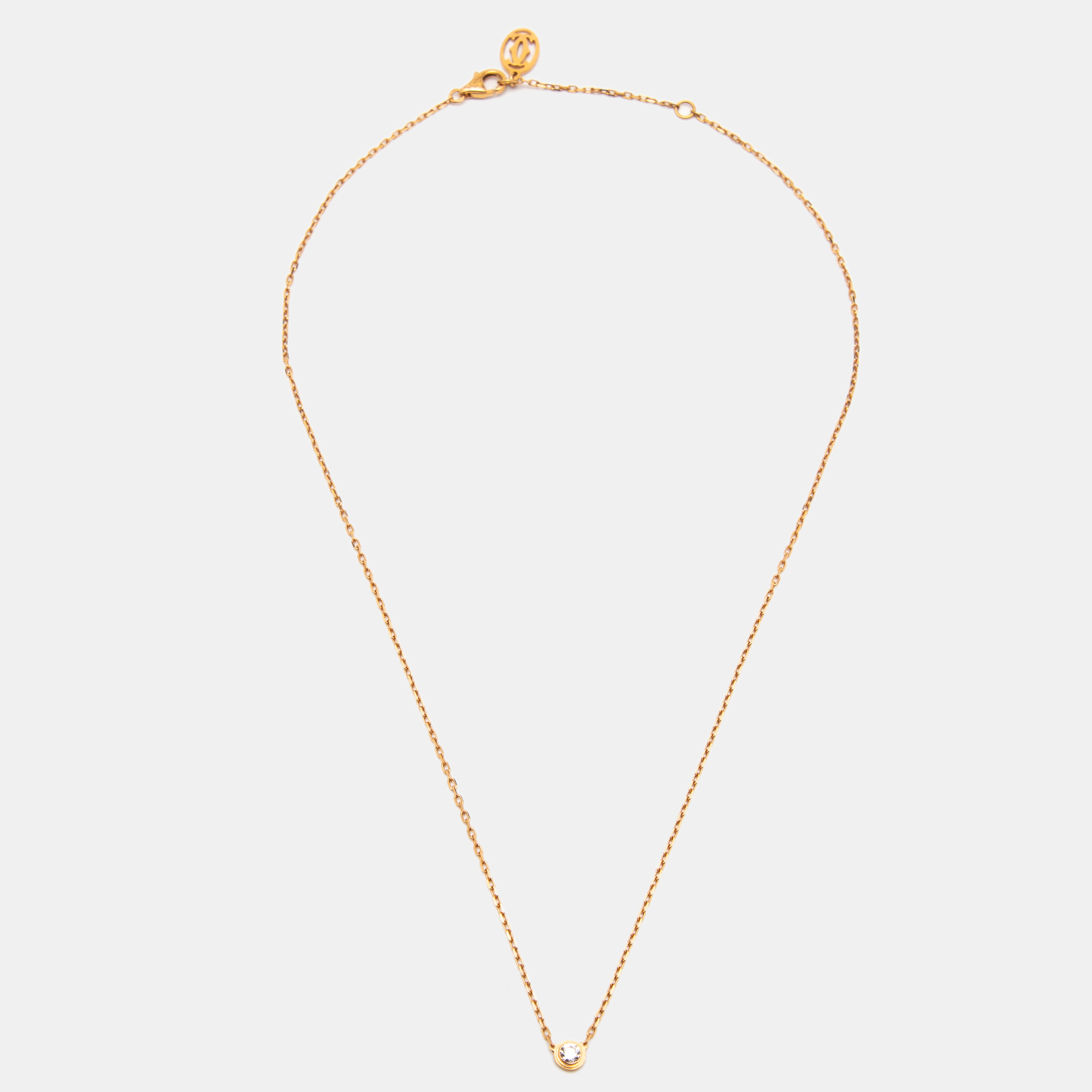 

Cartier D'Amour Diamond 18k Rose Gold Small Model Chain Necklace