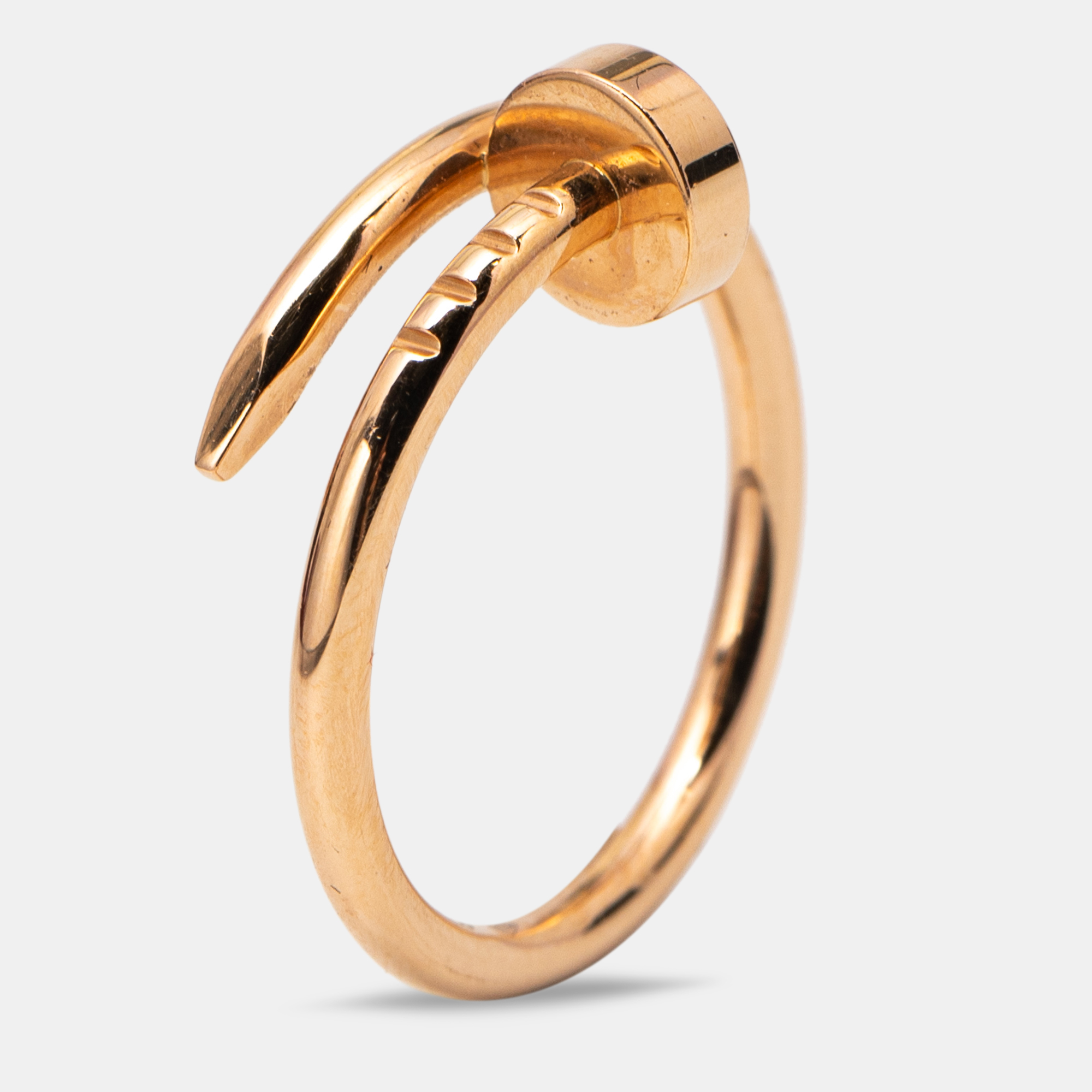 Pre Owned Cartier Juste Un Clou 18k Rose Gold Small Model Ring Size 49