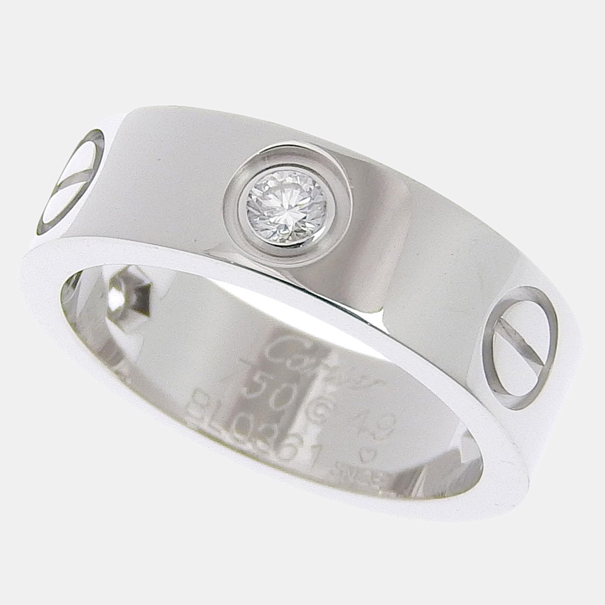 

Cartier Love 18K White Gold Diamond Ring EU 49, Silver