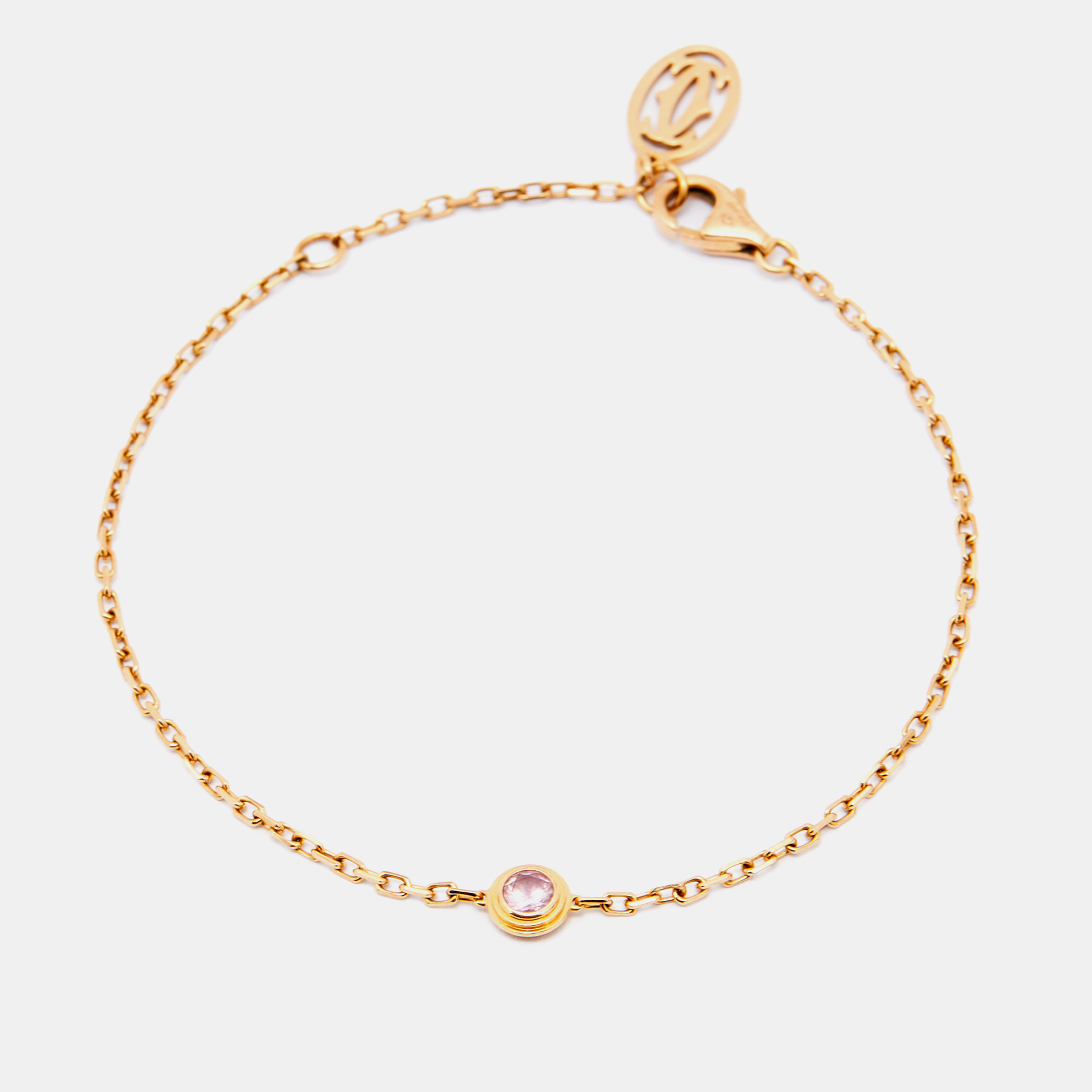 Pre Owned Cartier D'Amour Pink Sapphire 18k Rose Gold Bracelet