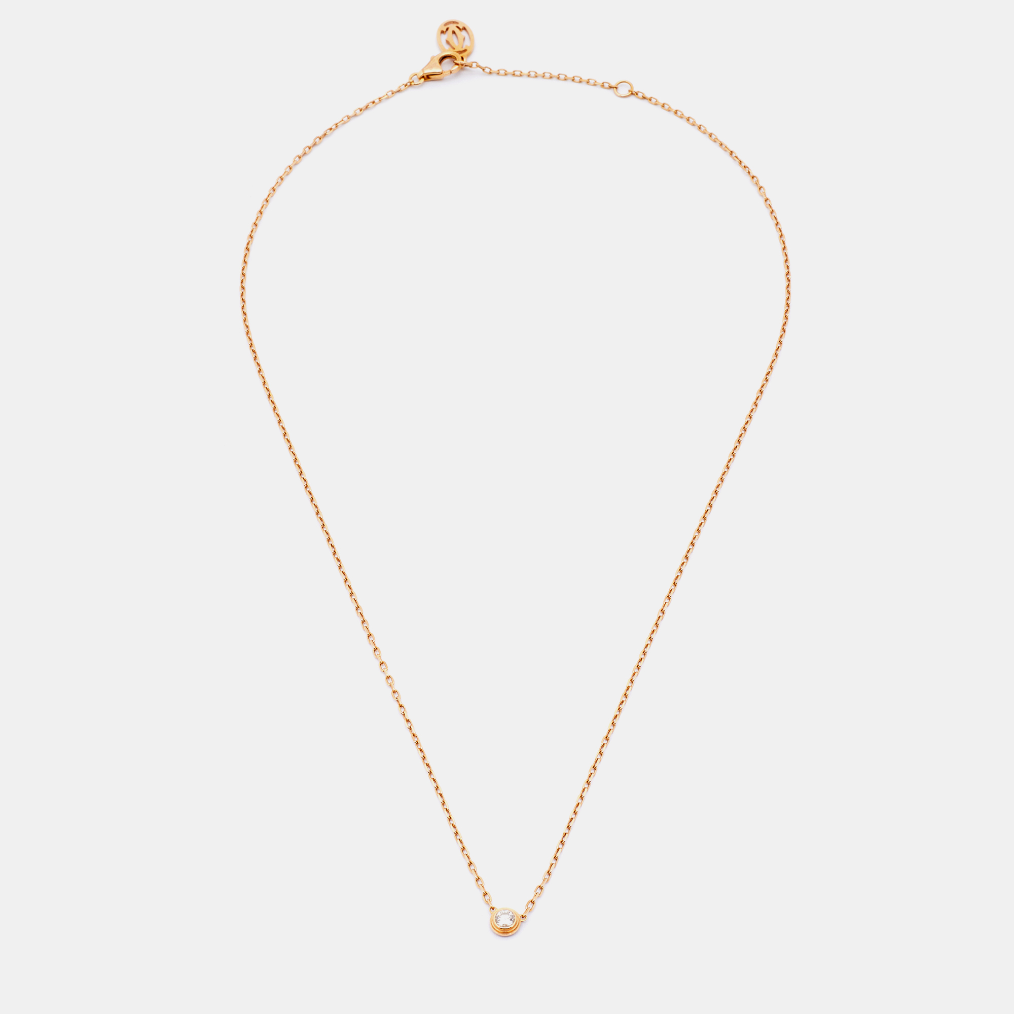 

Cartier D'Amour Diamond 18k Rose Gold Small Model Chain Necklace