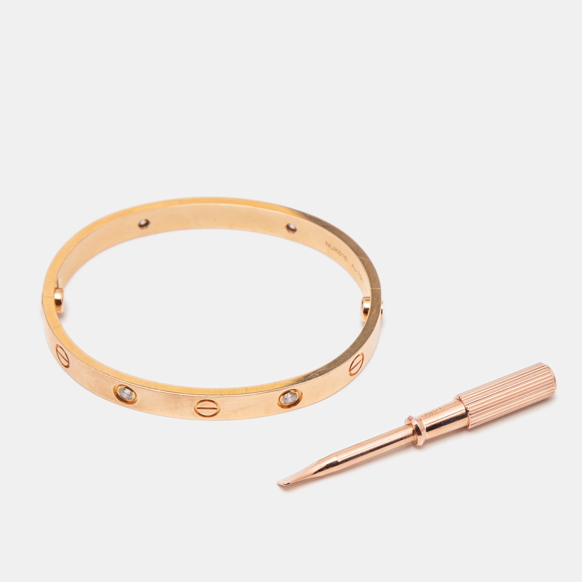 

Cartier Love 4 Diamonds 18k Rose Gold Bracelet 16