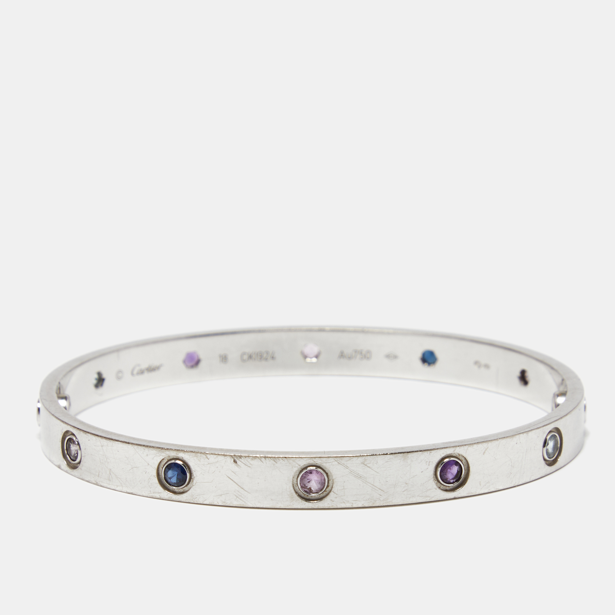 

Cartier Love Multi Gemstones 18k White Gold Bracelet 18