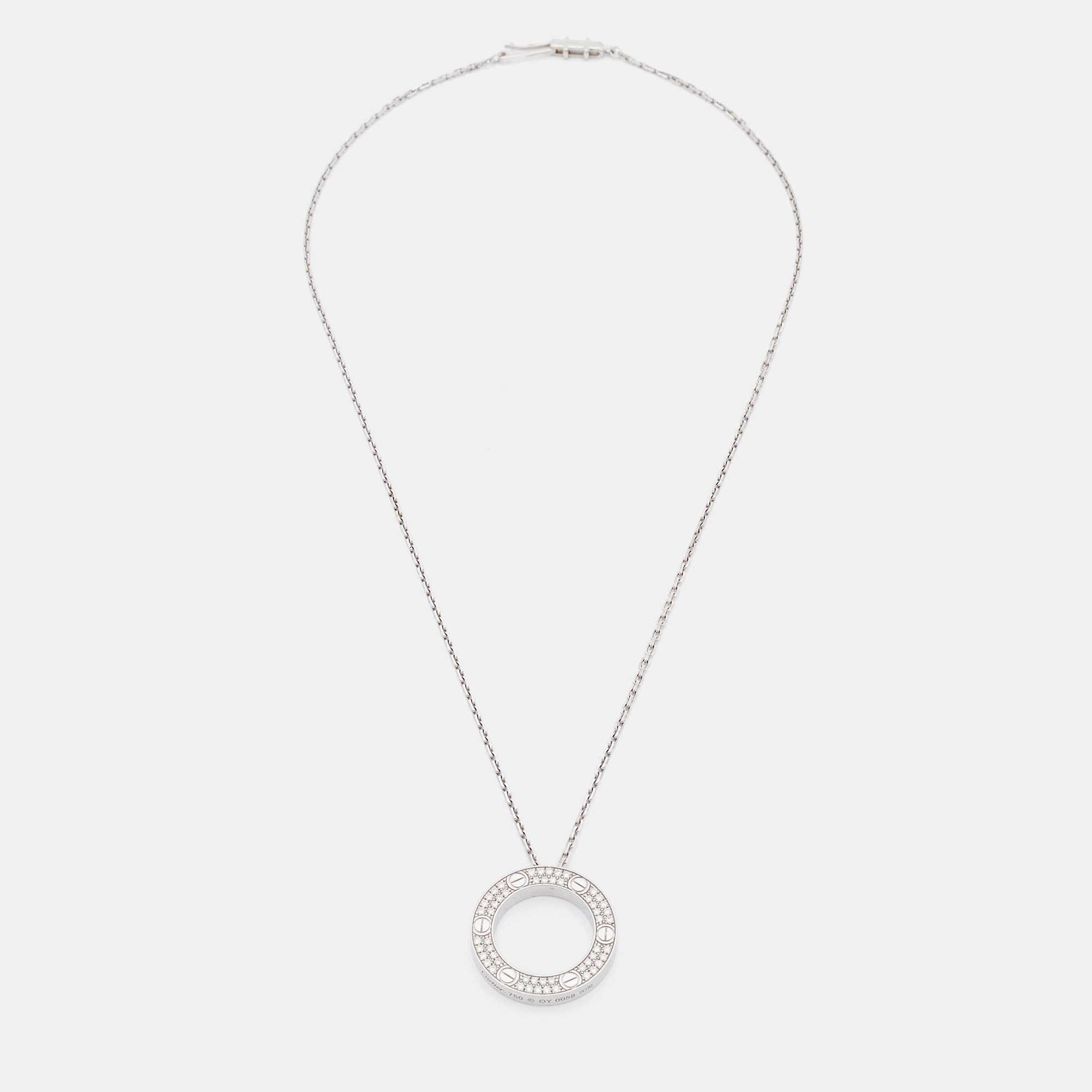

Cartier Love Diamond 18k White Gold Pendant Necklace