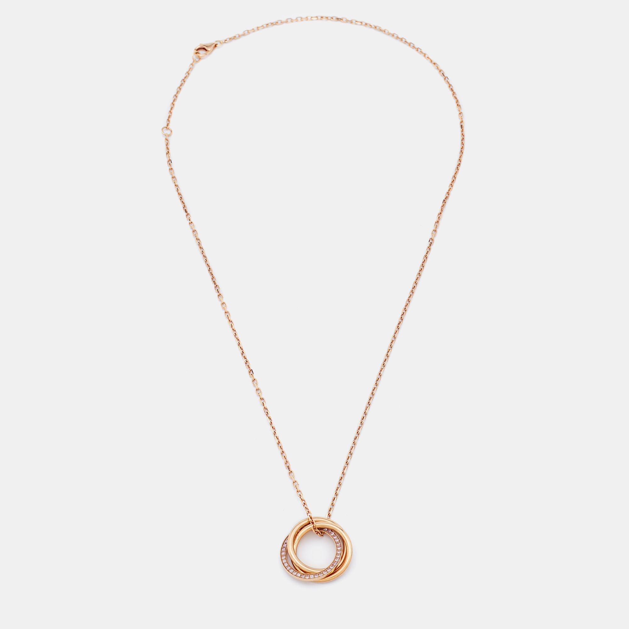 

Cartier Trinity Pink Sapphire 18k Rose Gold Pendant Necklace