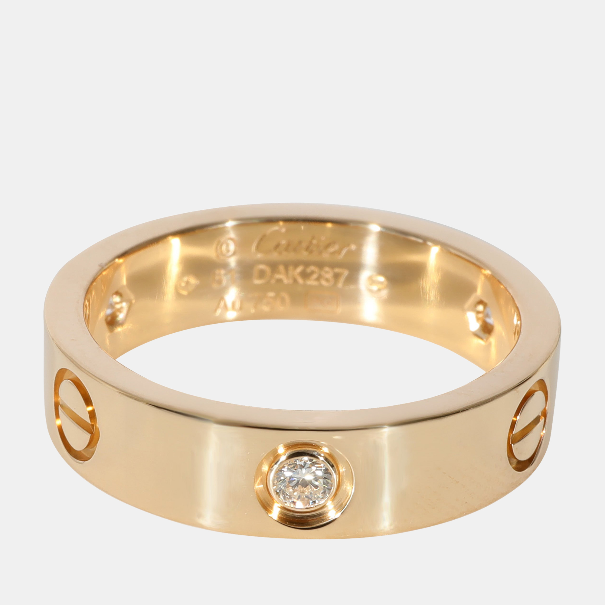 

Cartier Love Diamond Ring in 18k Yellow Gold 0.22 CTW Ring Size EU 61 - US 9.5