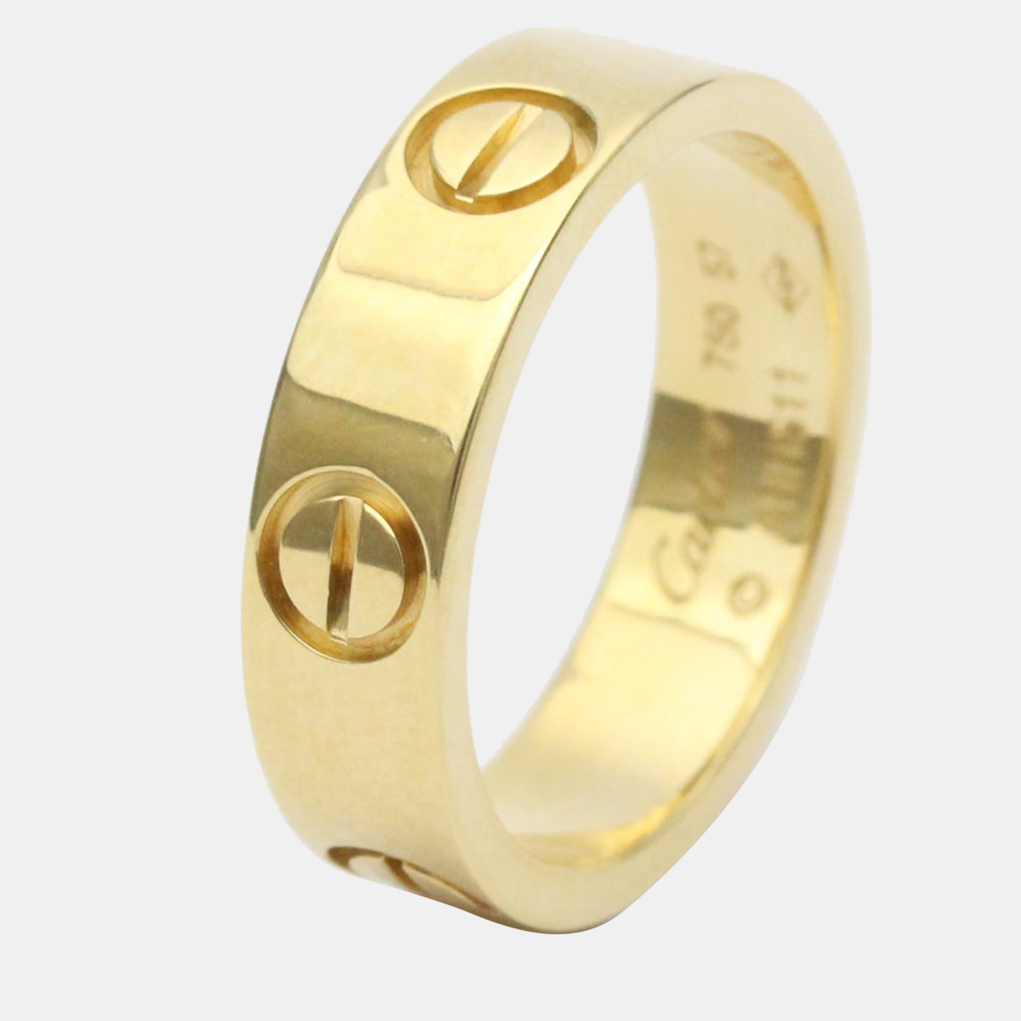 Pre-owned Cartier Love 18k Yellow Gold Ring Eu 57