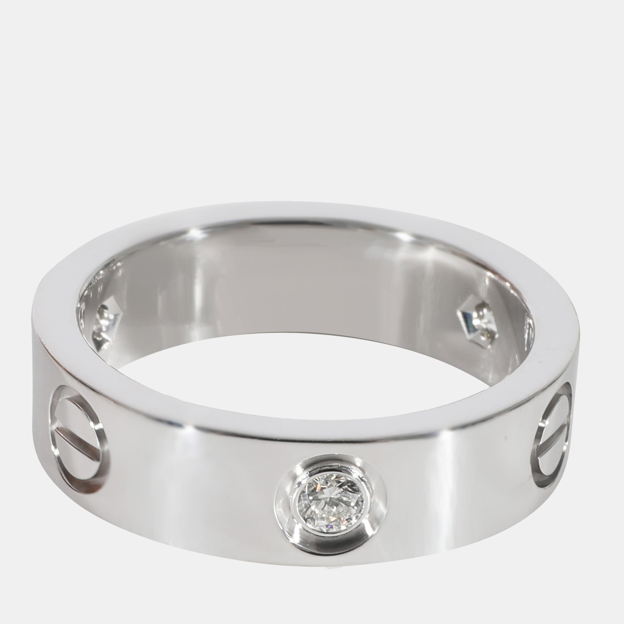 

Cartier Love Diamond Ring in 18k White Gold 0.22 CTW Ring Size