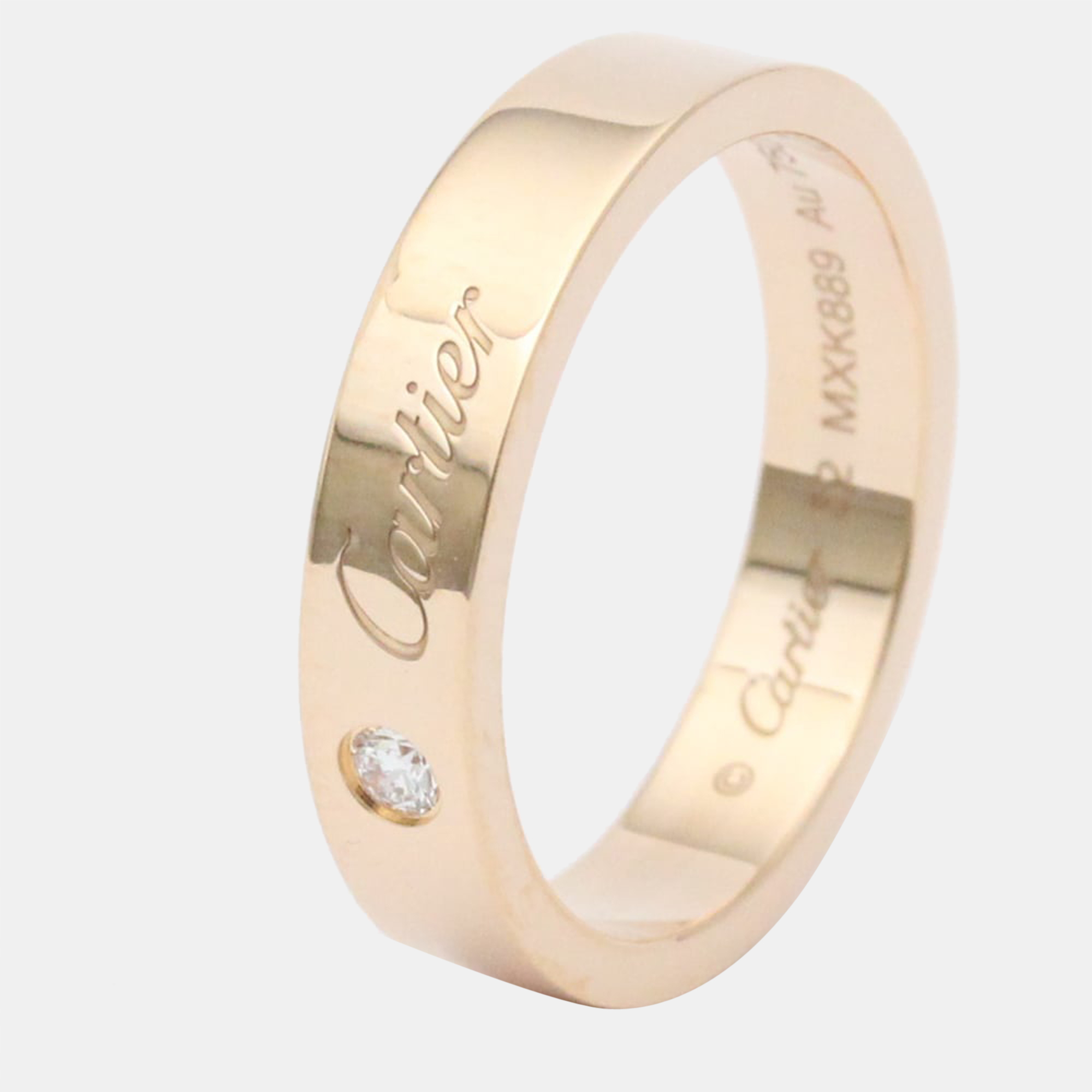 Pre Owned Cartier C De Cartier 18K Rose Gold Diamond Ring EU 52