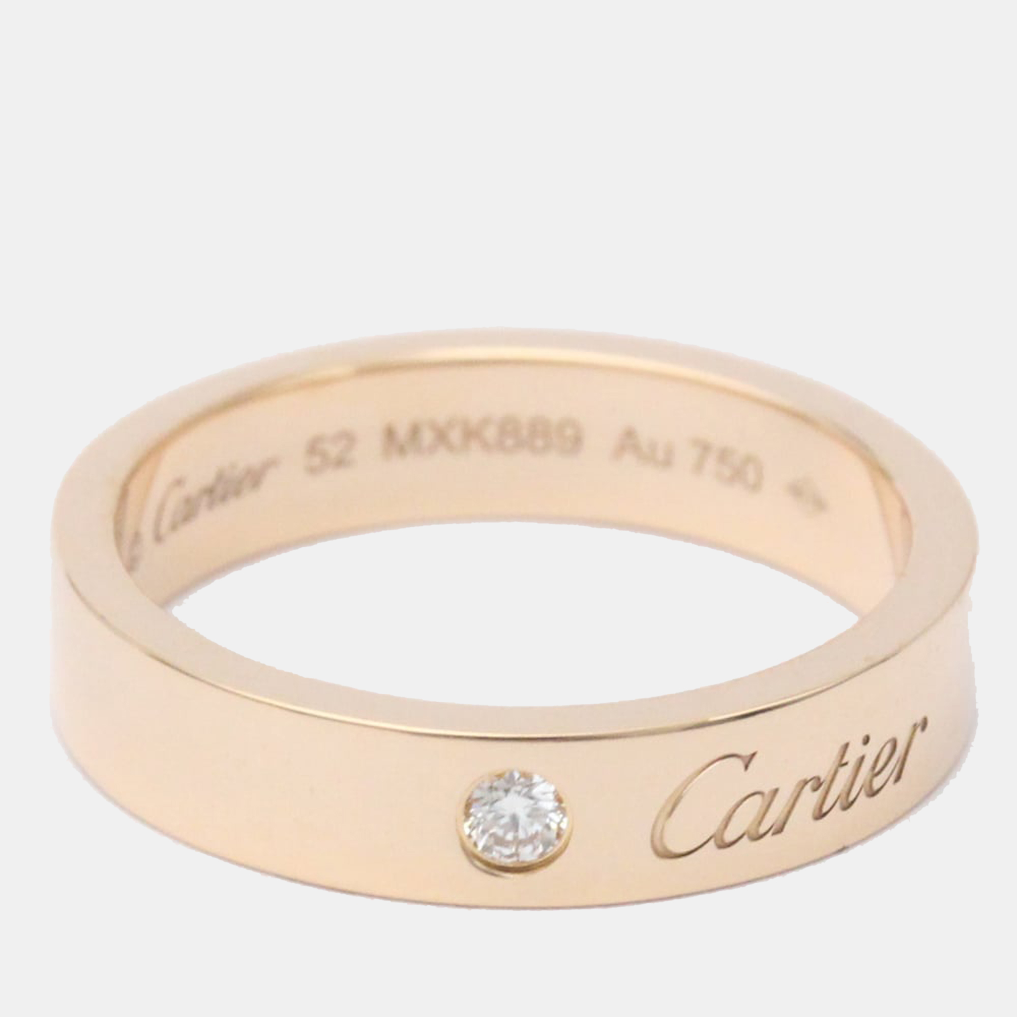 

Cartier C De Cartier 18K Rose Gold Diamond Ring EU 52