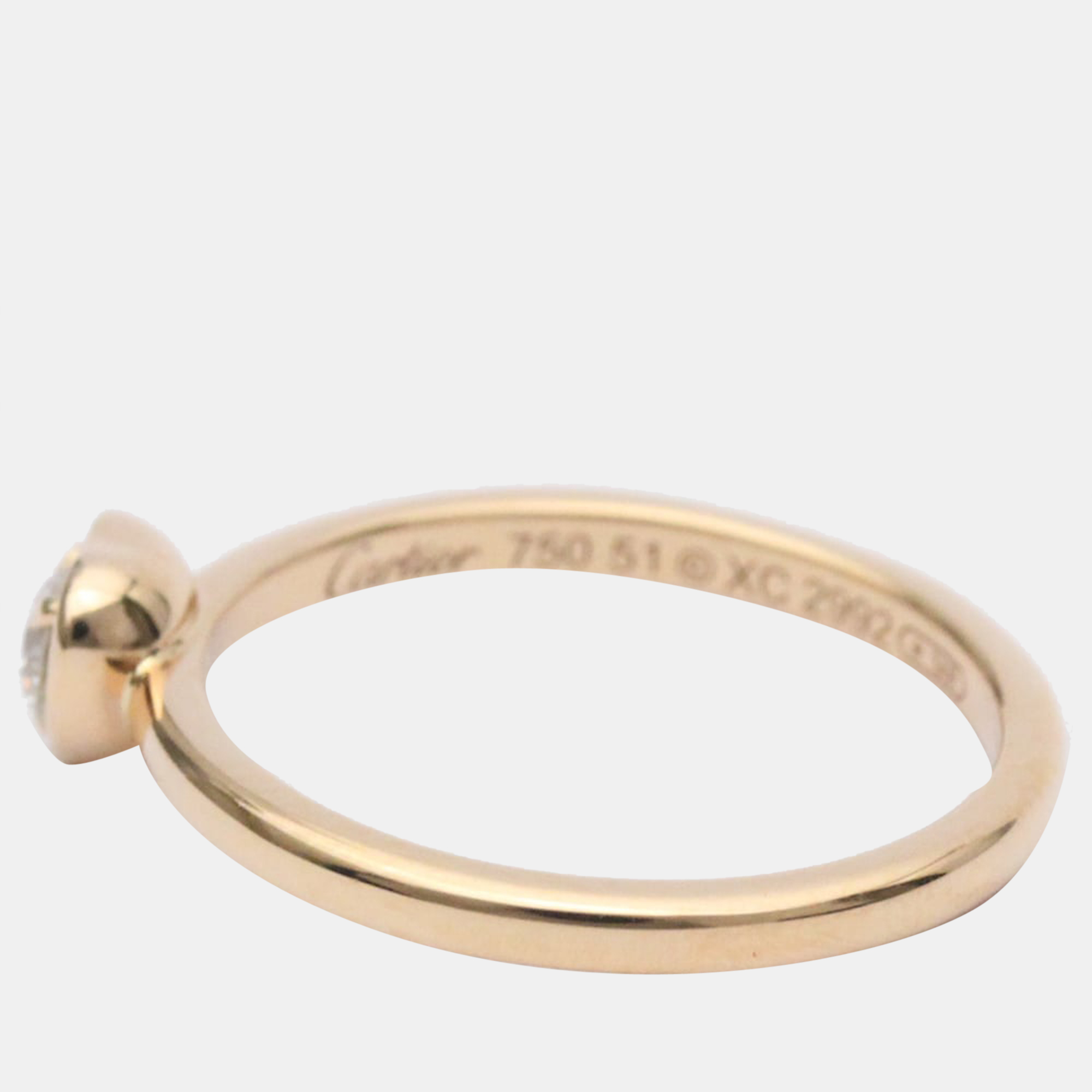

Cartier Diamants Légers Heart 18K Rose Gold Diamond Ring EU 51