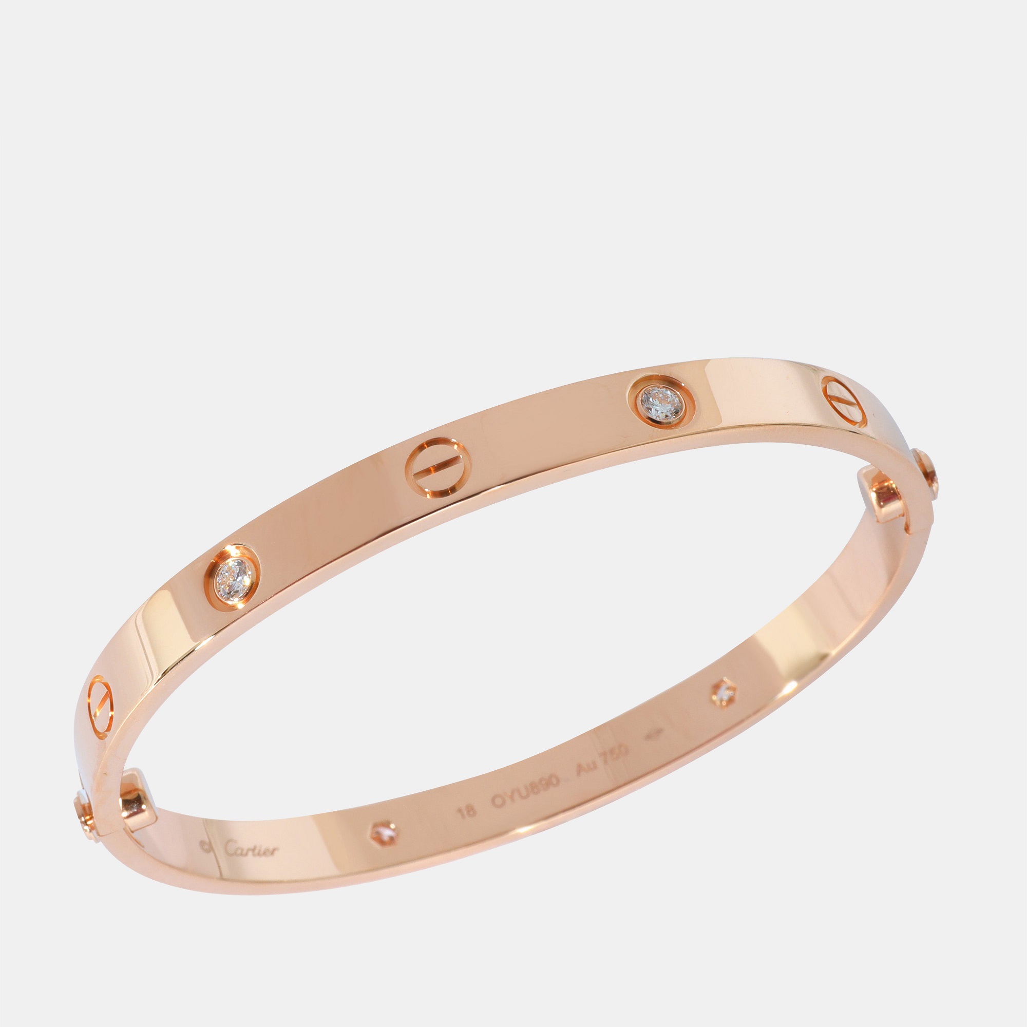 

Cartier Love Diamond Bracelet in 18k Rose Gold 0.42 CTW