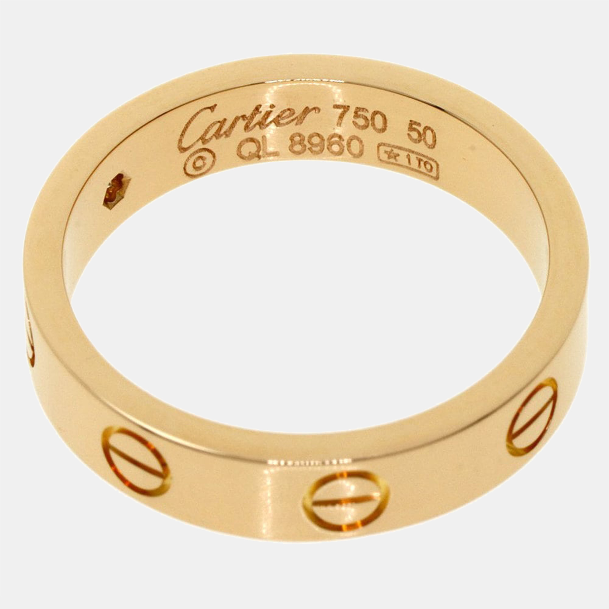 

Cartier Love 18K Rose Gold Diamond Ring EU 50